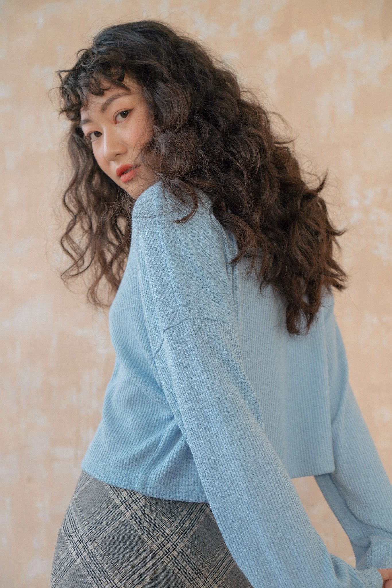 Blue Cropped Cardigan