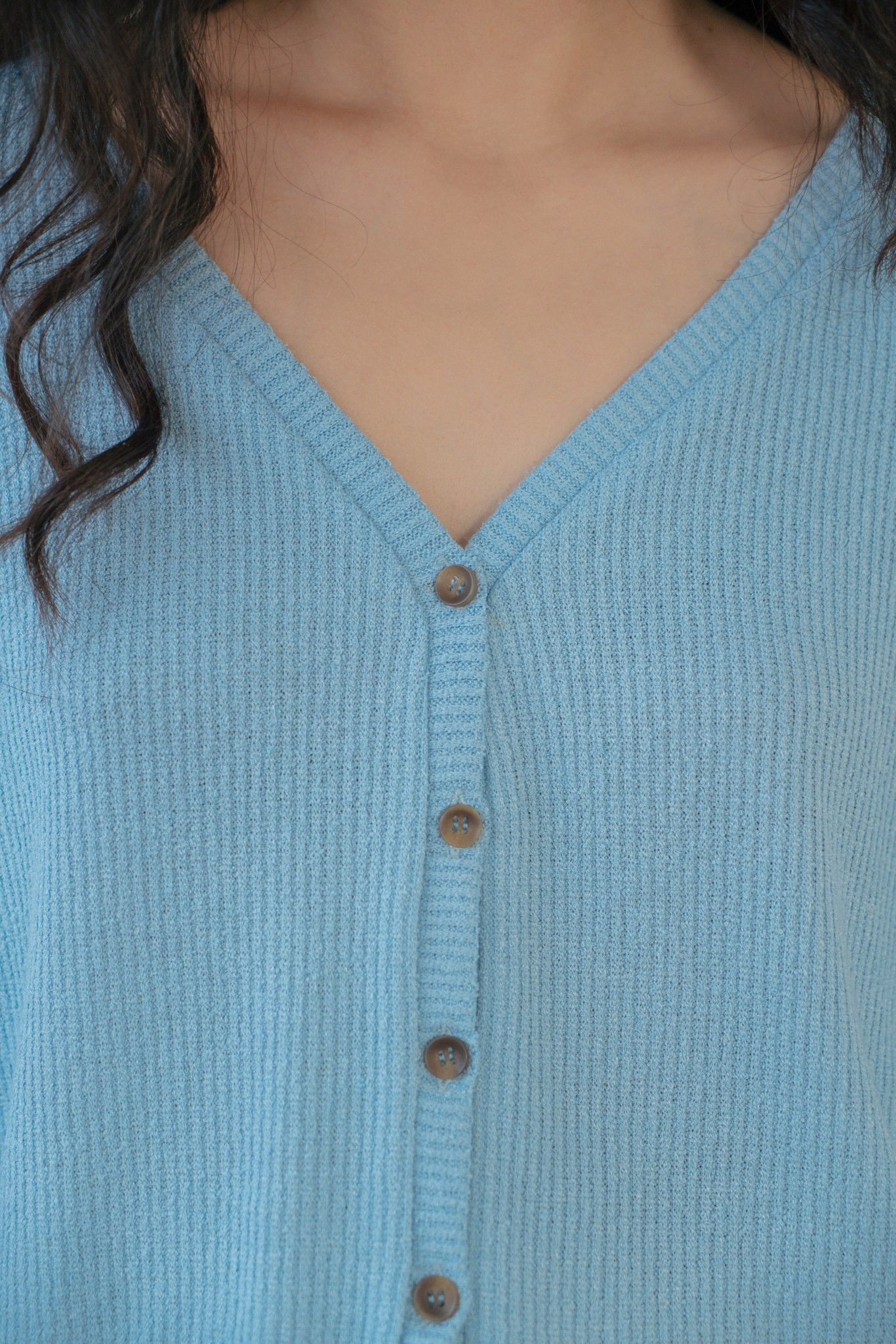 Blue Cropped Cardigan