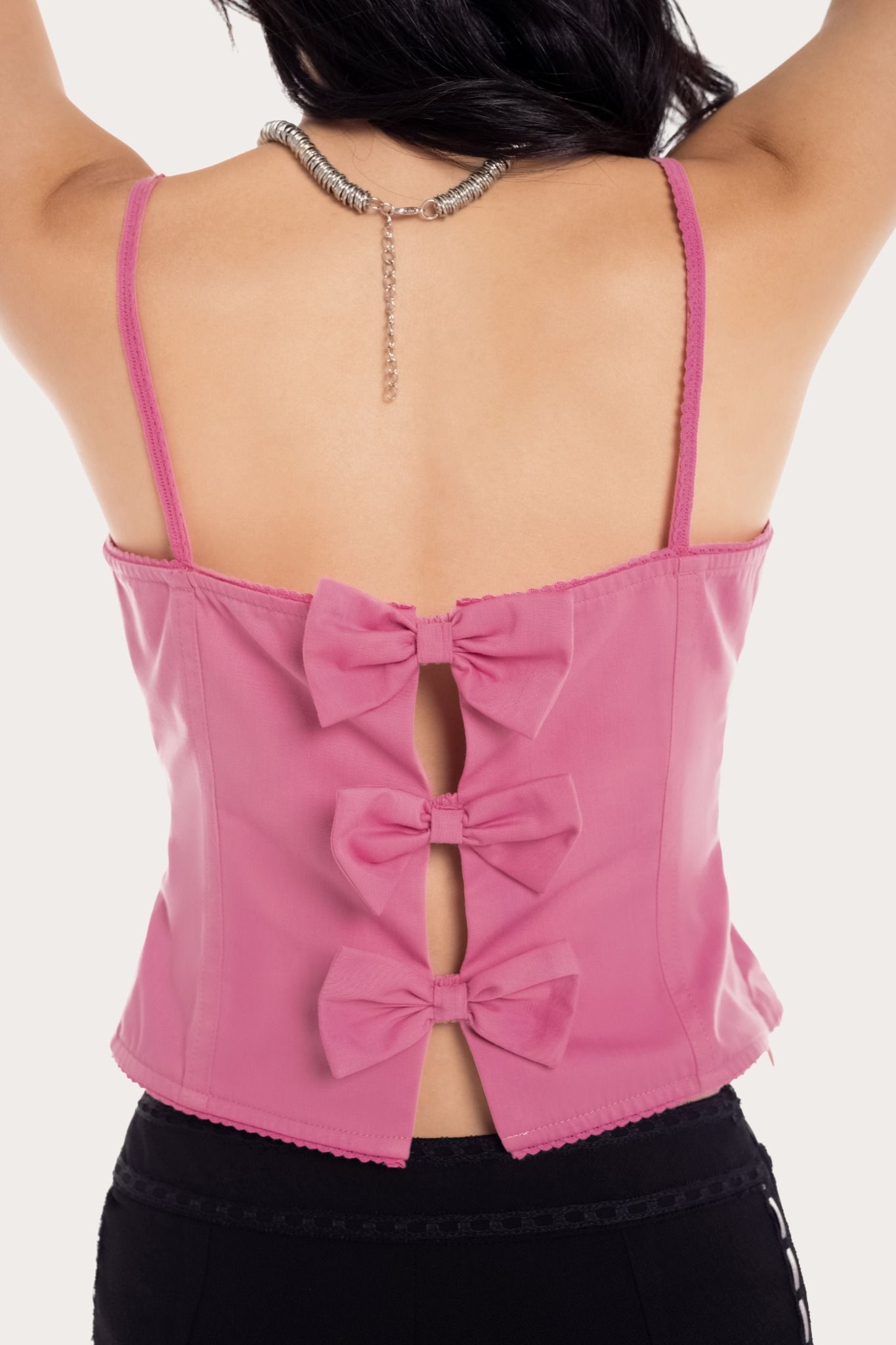  Barbie Pink Khaki Corset Style Top 