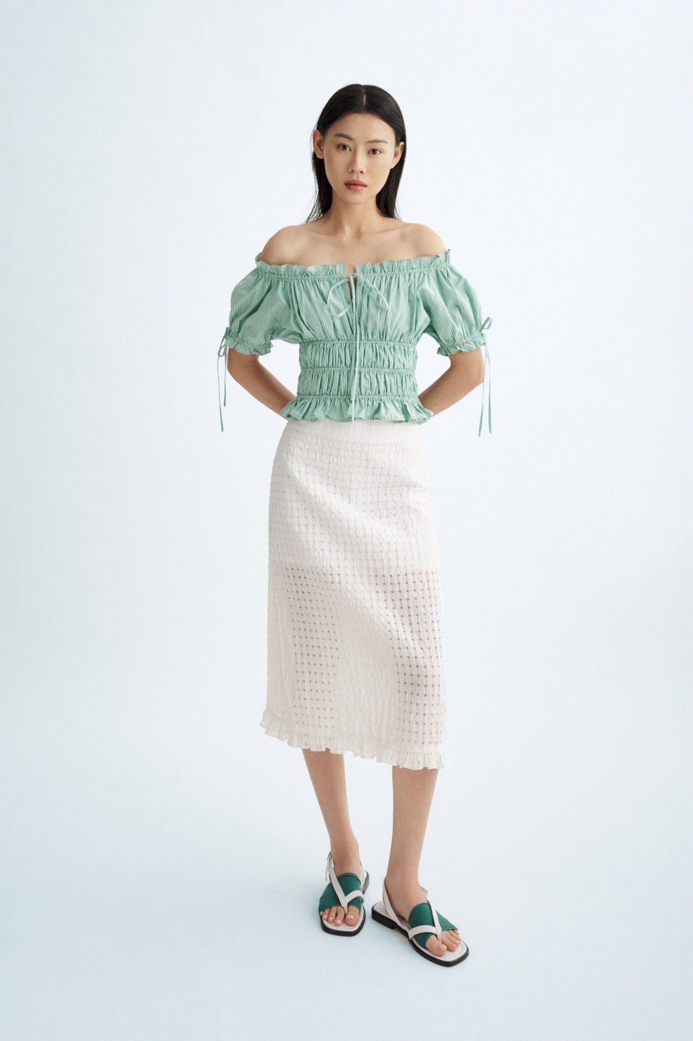 Ruched Tie Bow Top