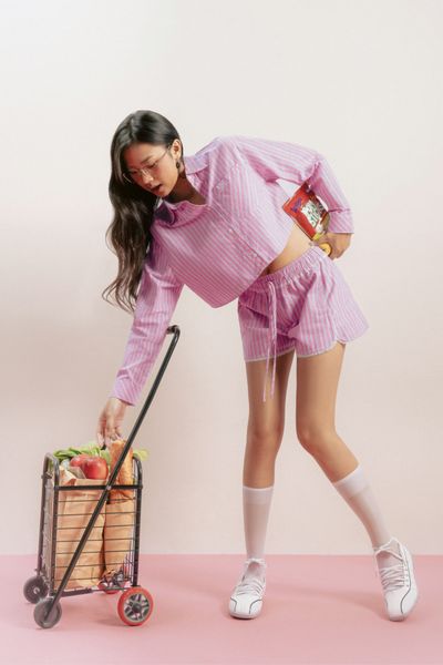 Libe Striped Elastic Shorts main image 1