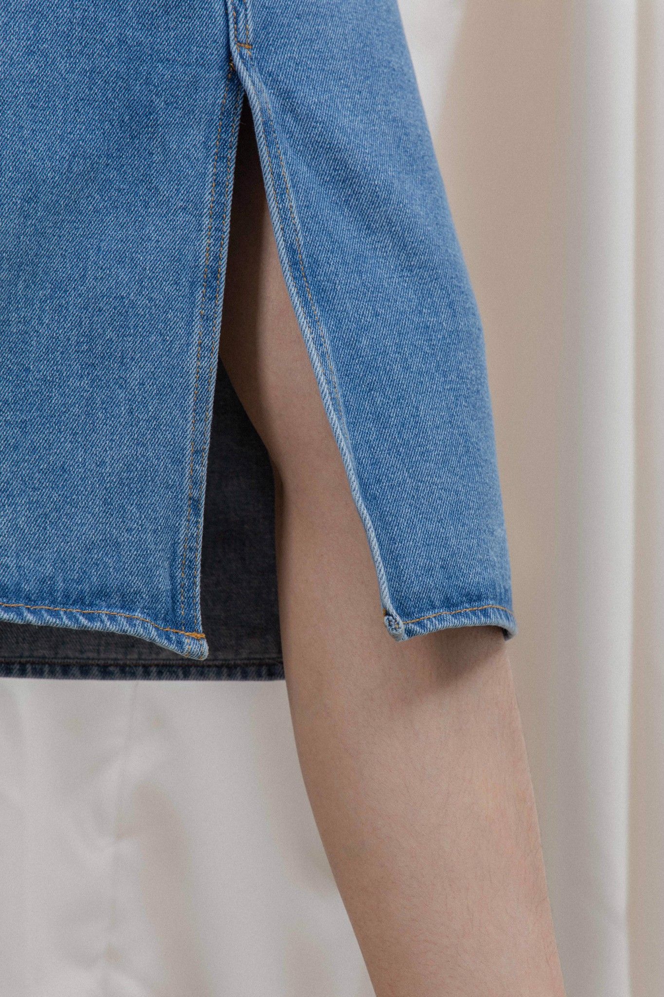 Denim Midi Skirt- Light Blue