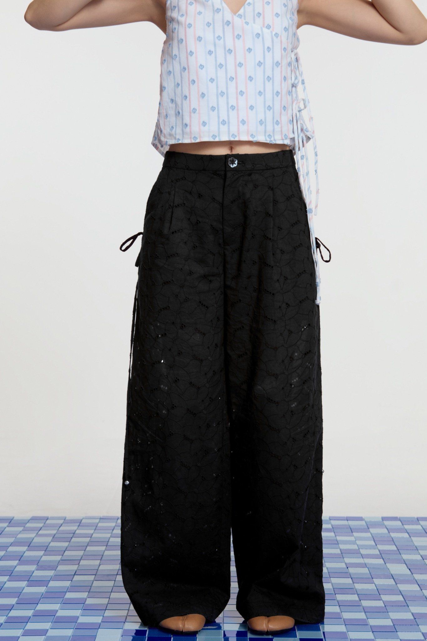 Black Embroidered Trousers