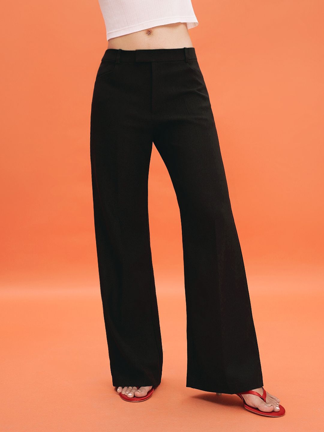 Black Low Waist Trousers