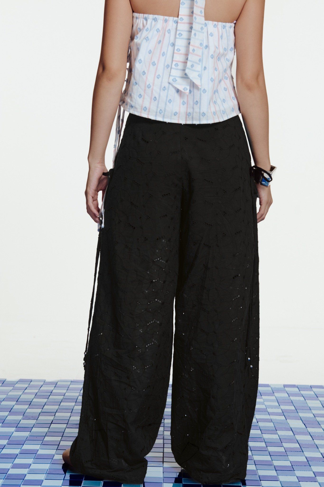 Black Embroidered Trousers