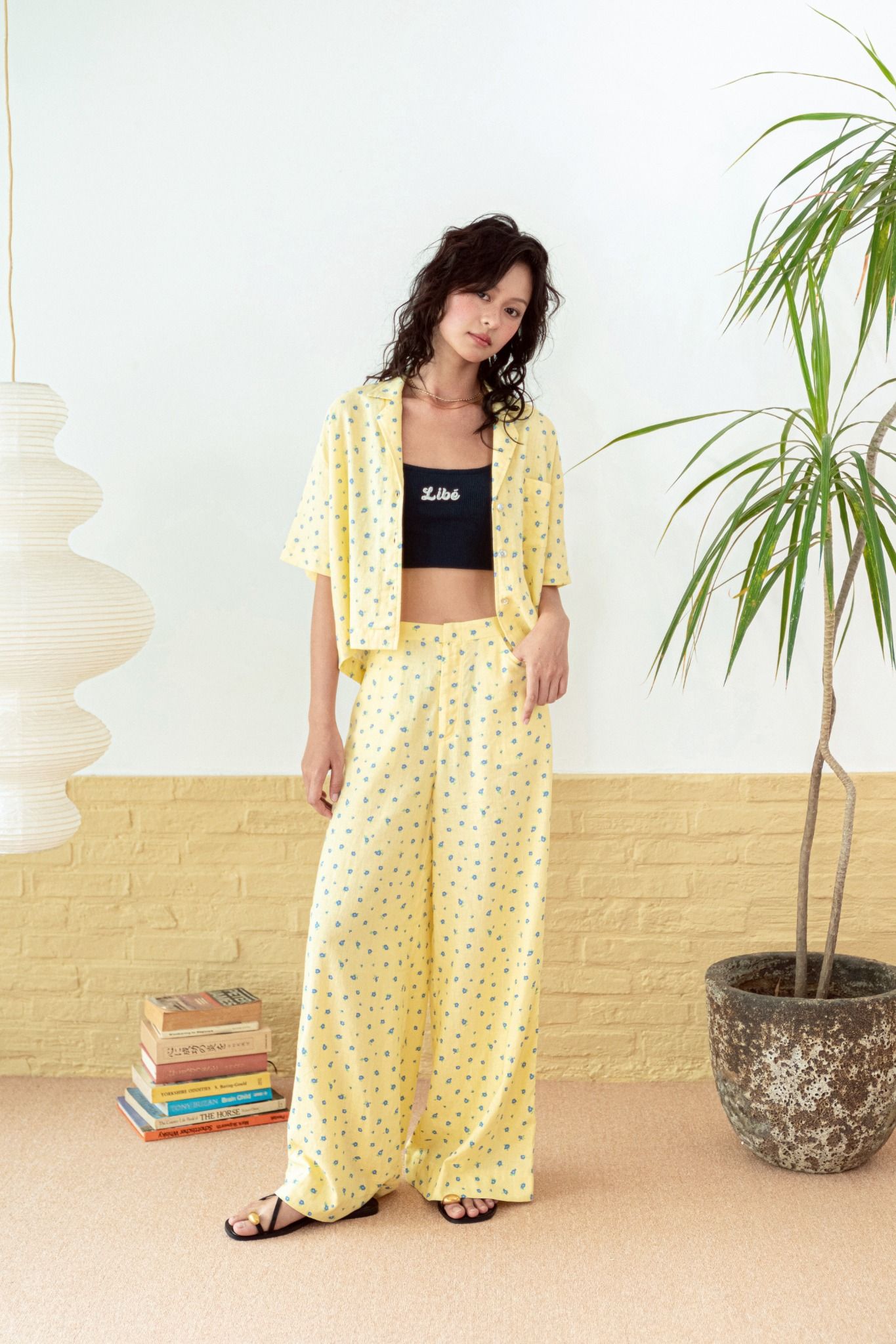Butter Yellow Boxy Short Sleeve Linen Shirt
