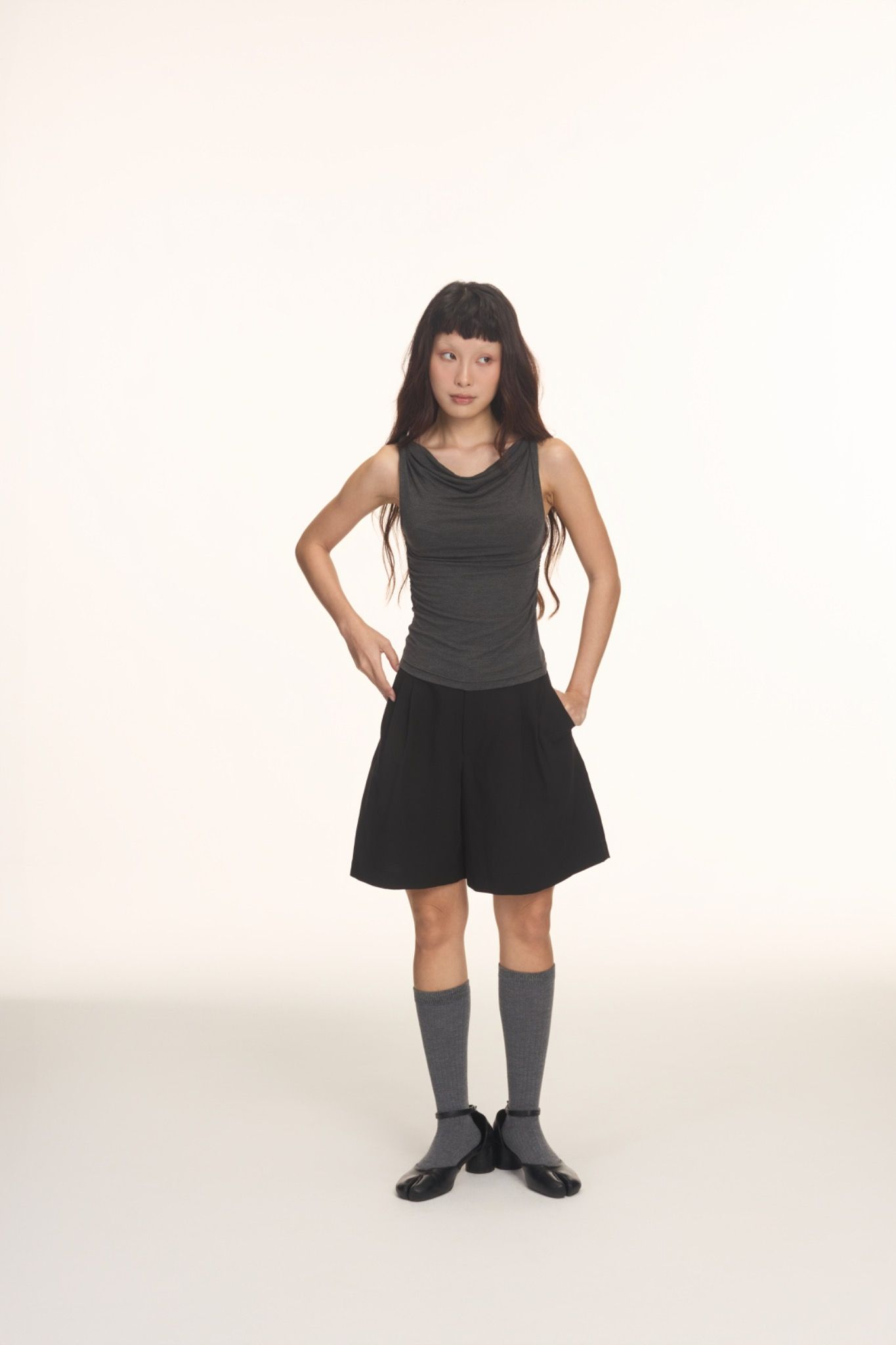 Black Wide Leg Shorts