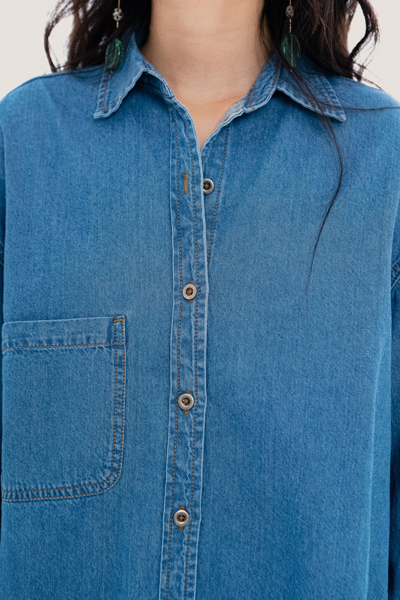  Blue Denim Overshirt Jacket 