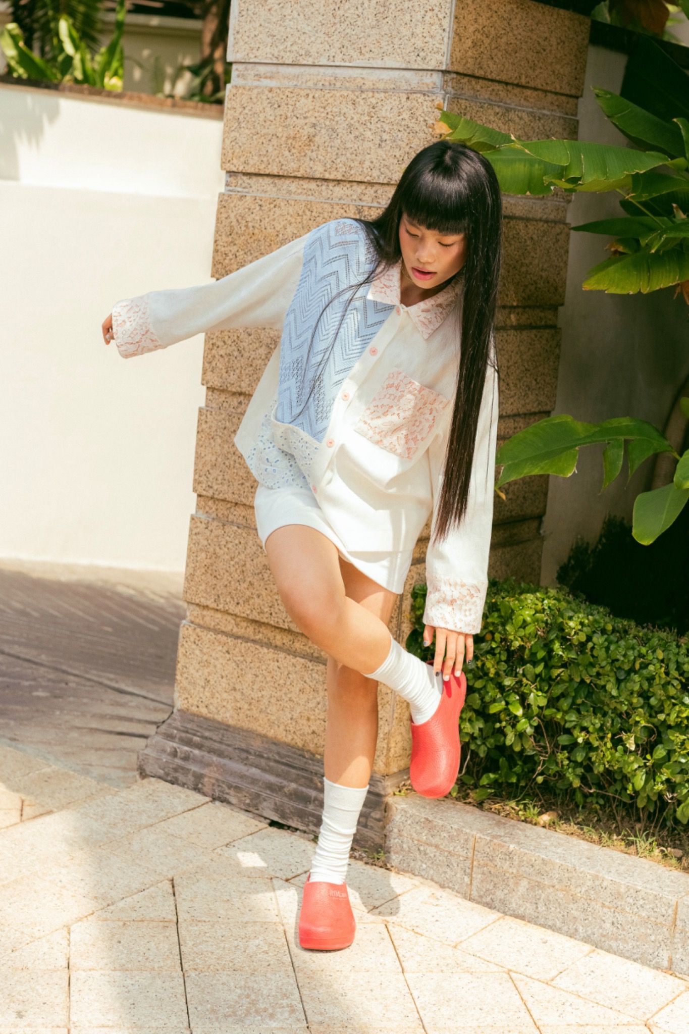 White Sporty Elastic Waistband Mini Skirt
