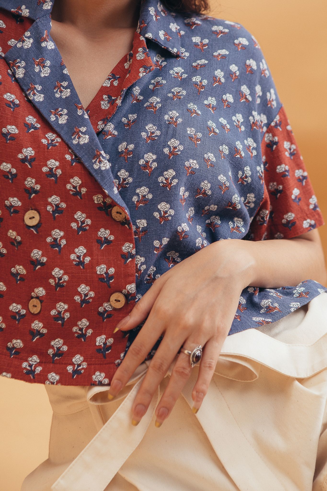 Floral Lapel Collar Shirt