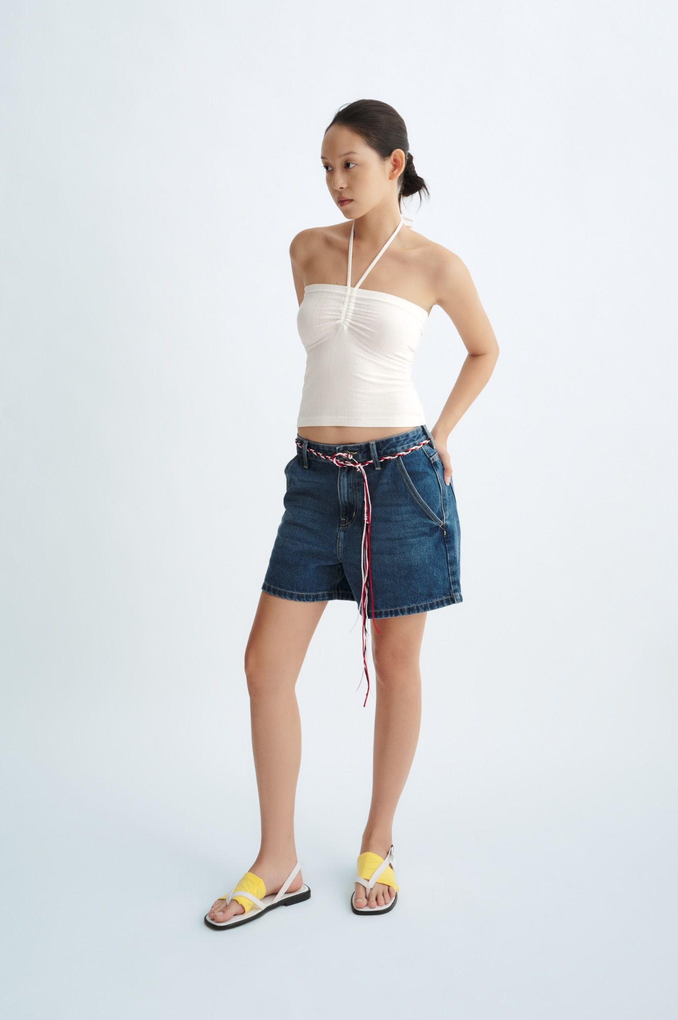 Tube Top With Beads - White