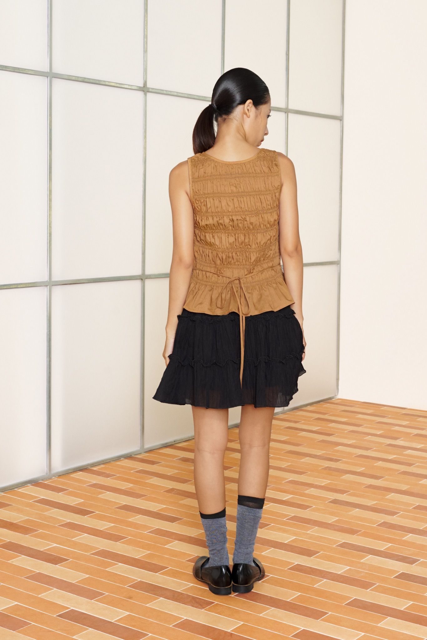 Brown Smocking Top