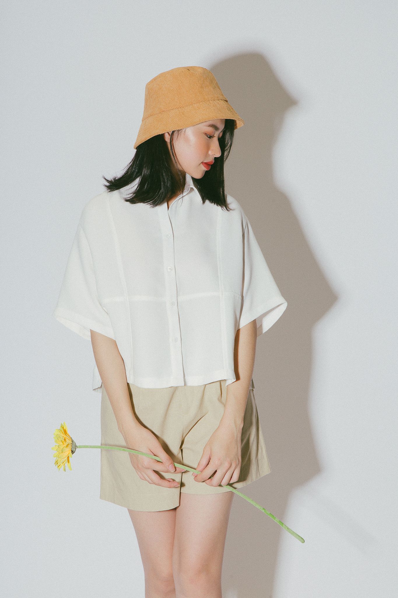 White Cropped Shirt