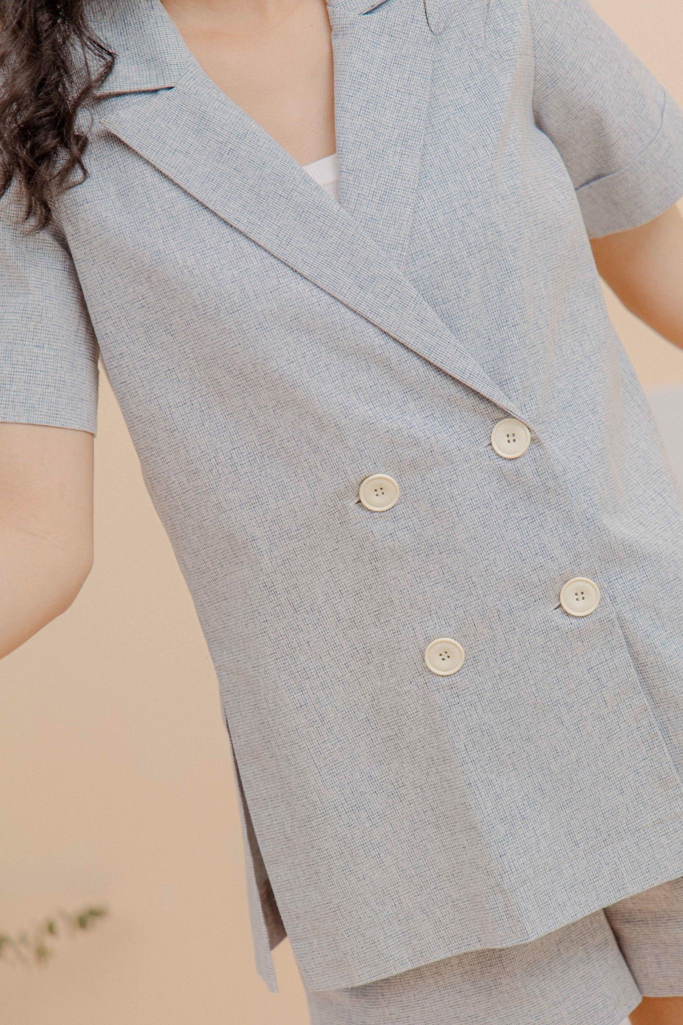Blue Short Sleeve Blazer