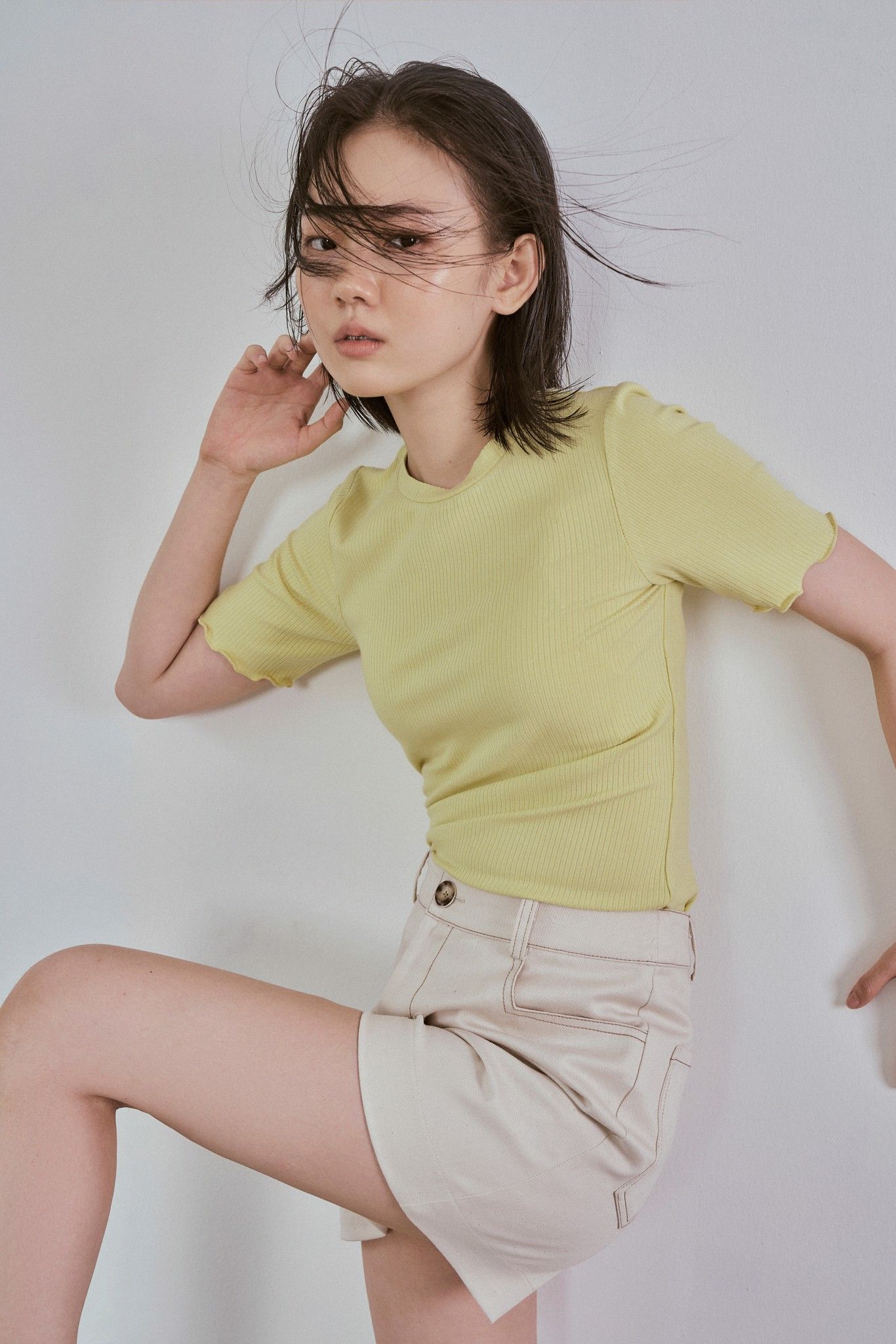 Lime Fitted Short Sleeve Top