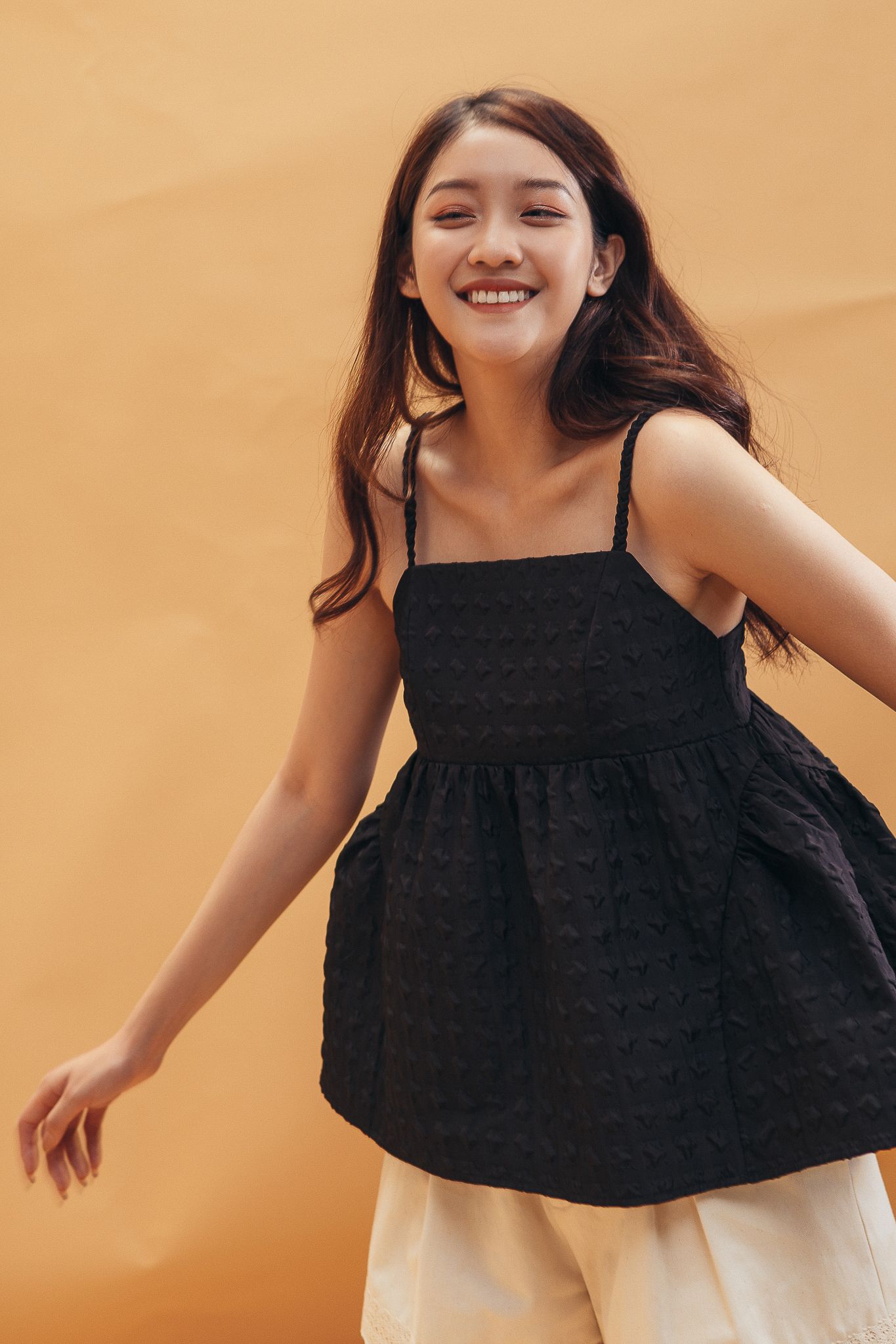 Seersucker Camisole - Black