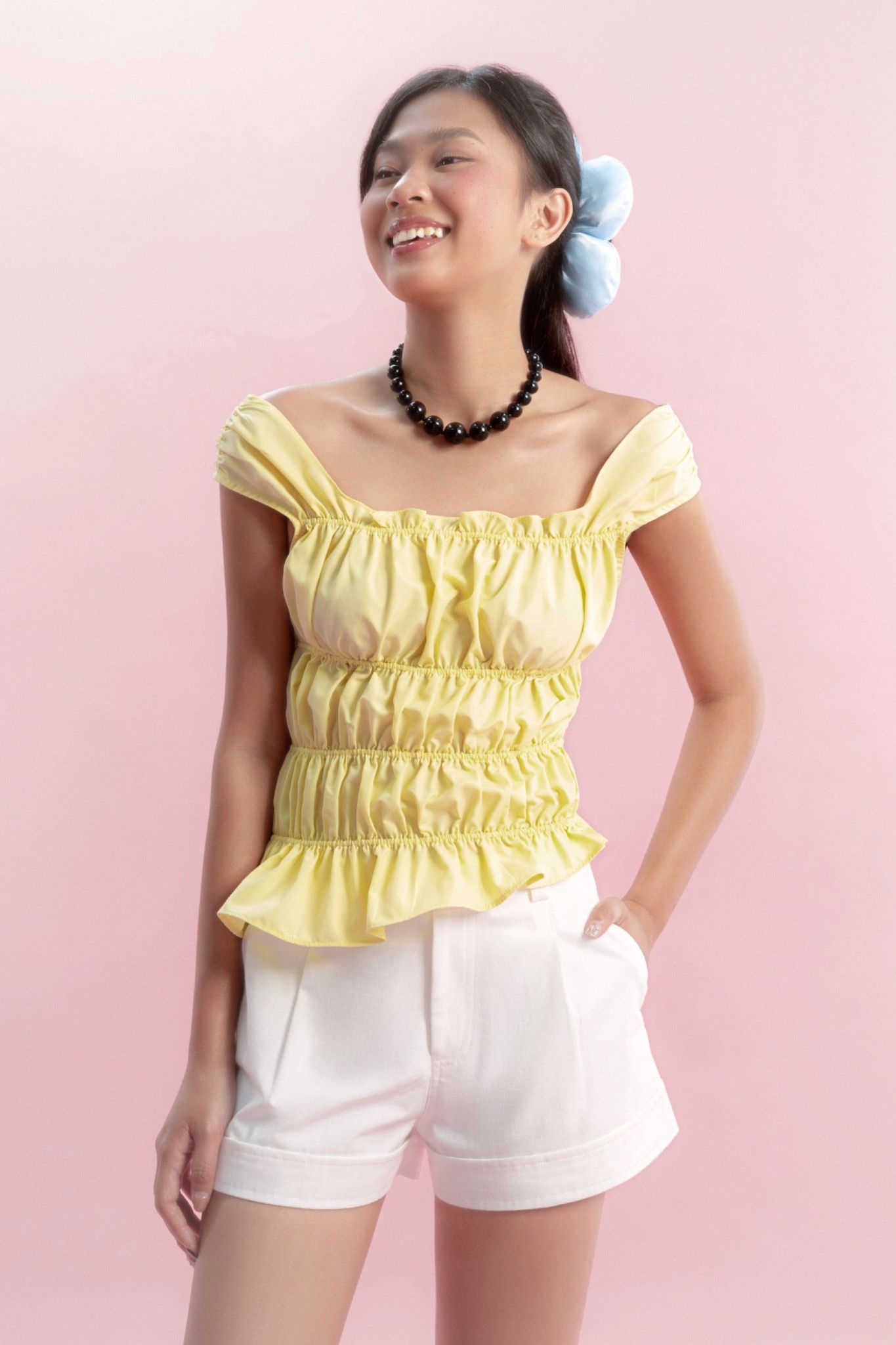 Ruched Asymmetrical Top
