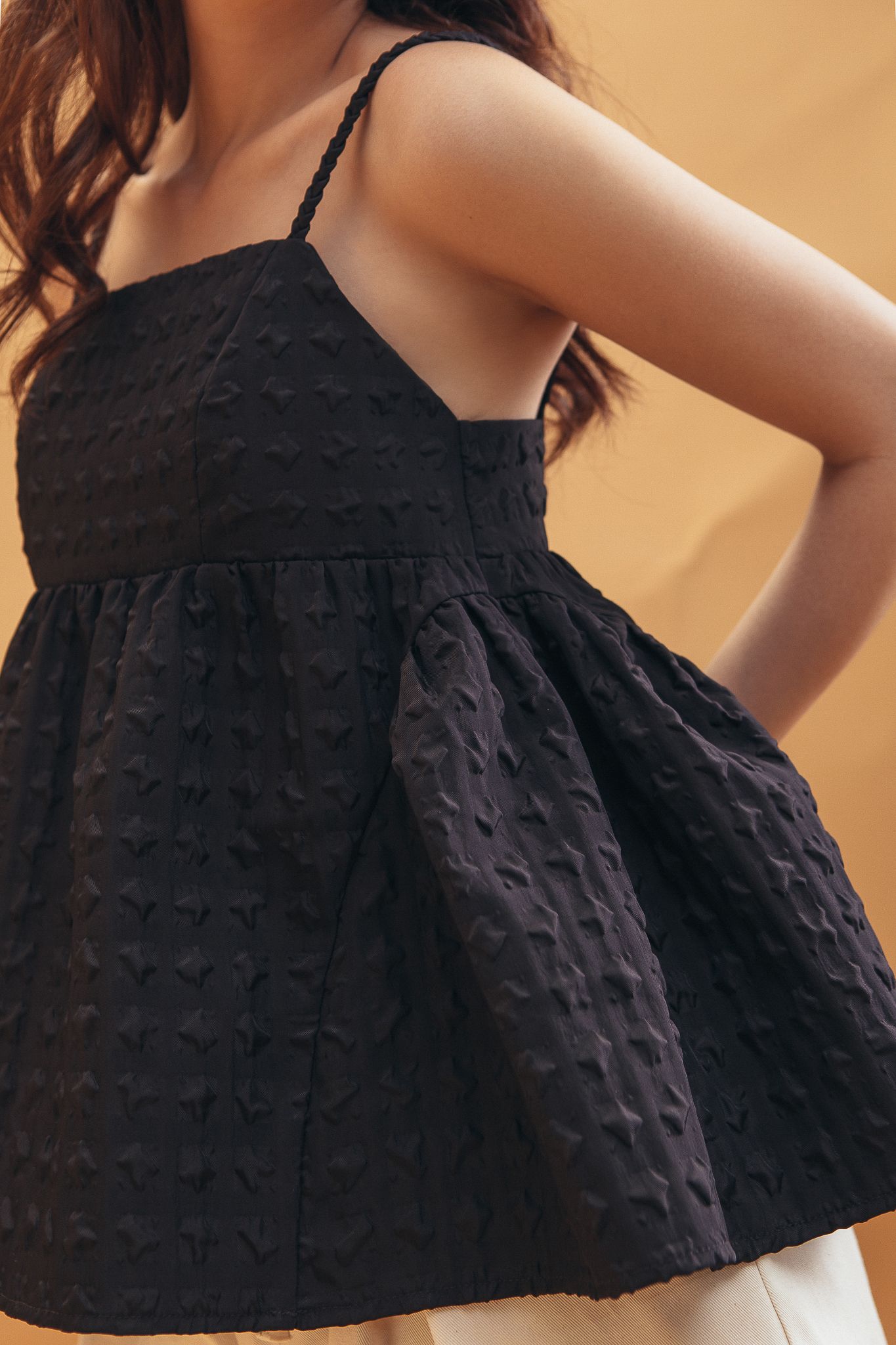 Seersucker Camisole - Black
