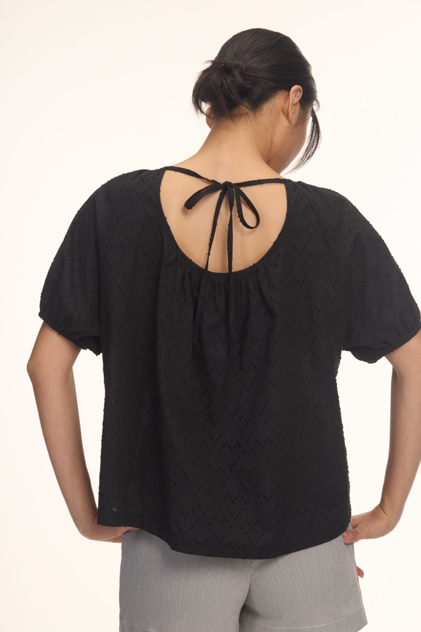 Puff Sleeve Open Back Top