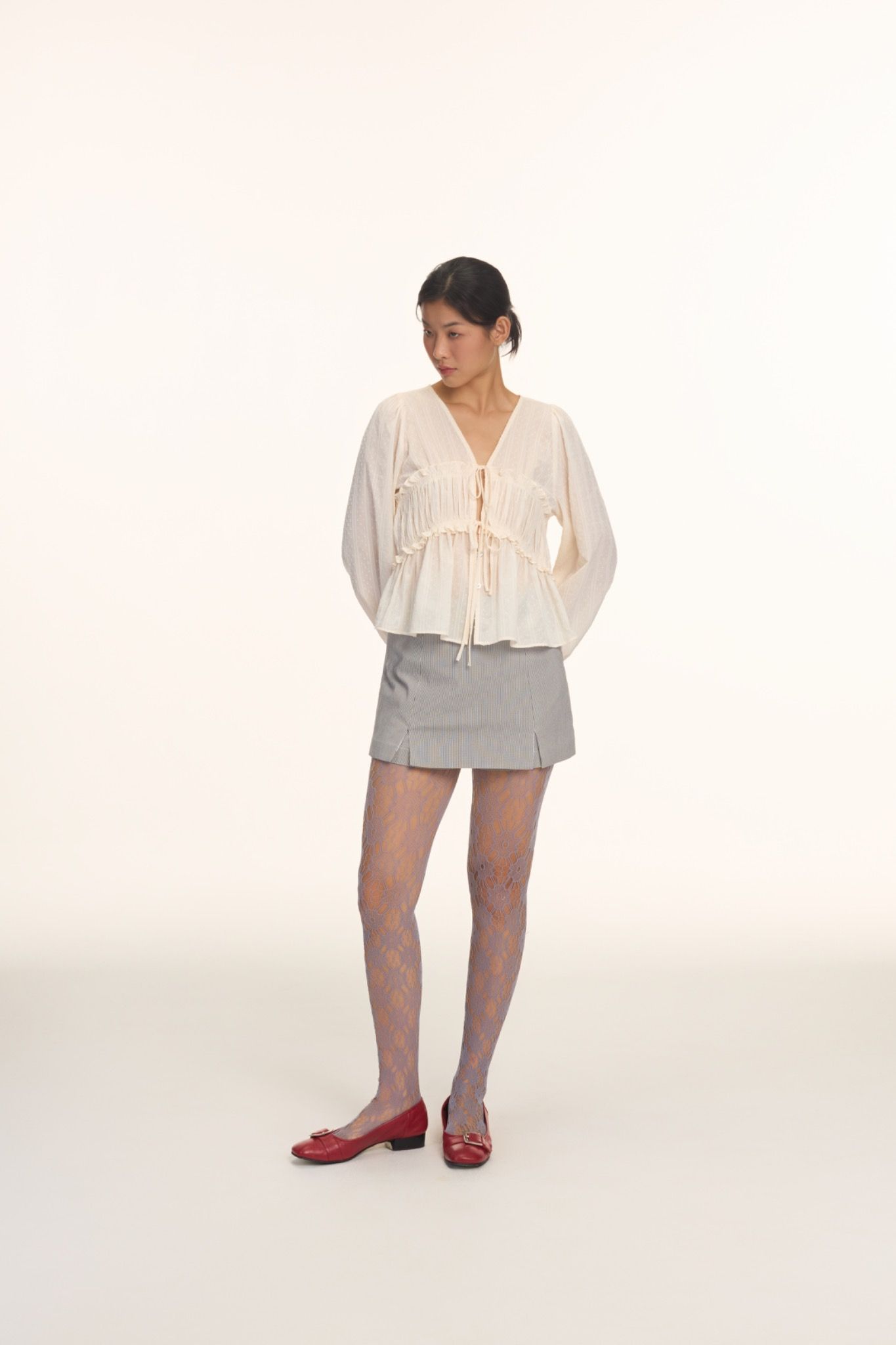 A-line Striped Skorts