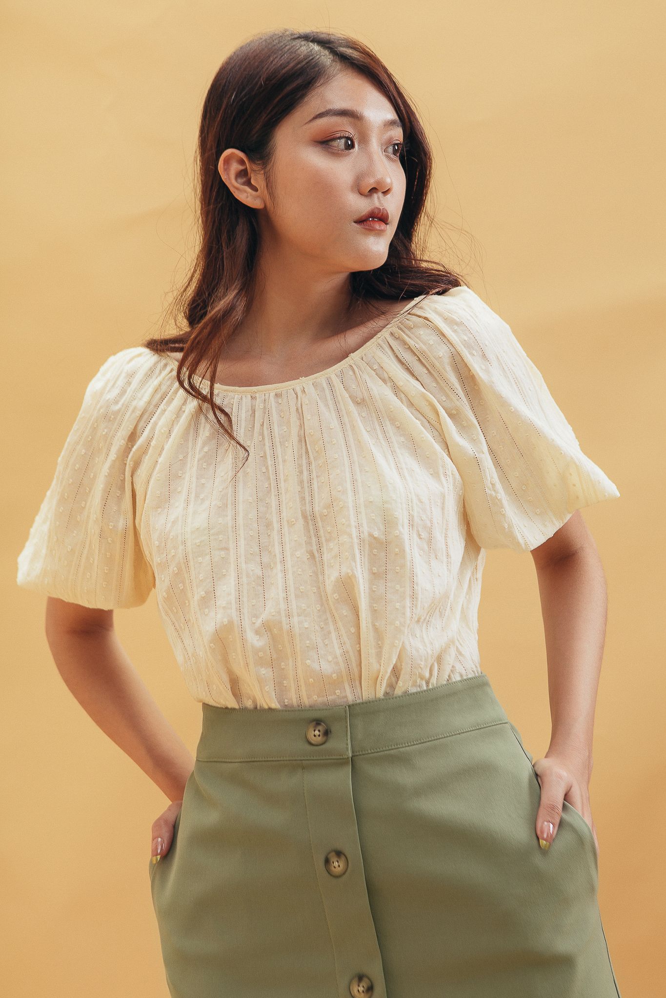 Open Back Top- Beige