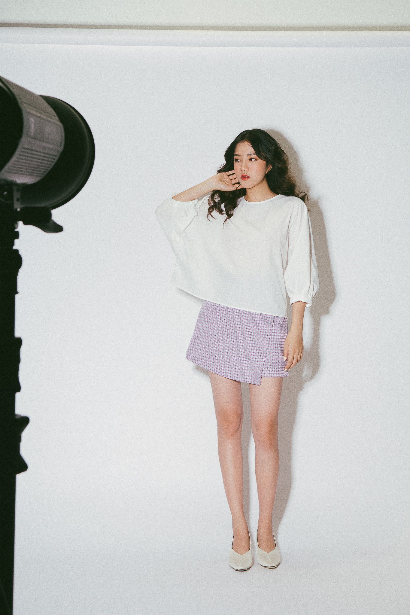 Purple Overlap Mini Skirt