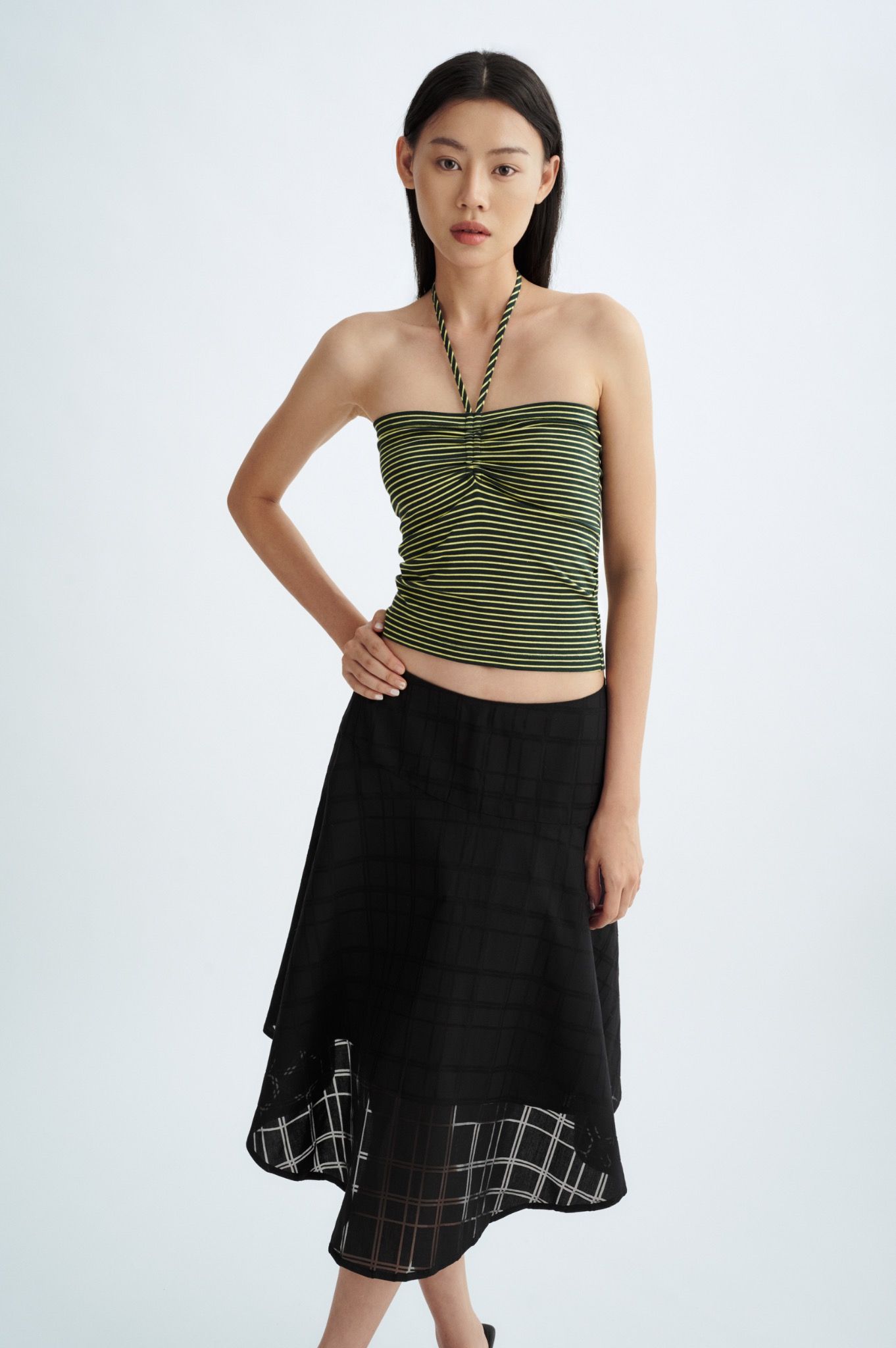 Tube Top With Beads - Striped