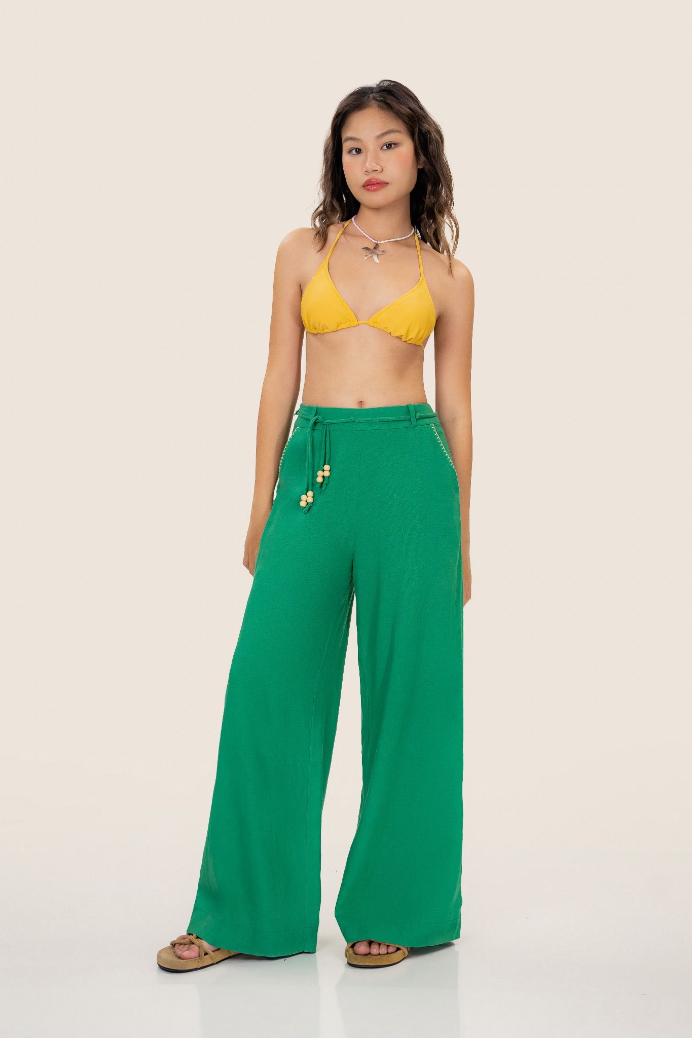  Evergreen Straight Leg Linen Trousers 