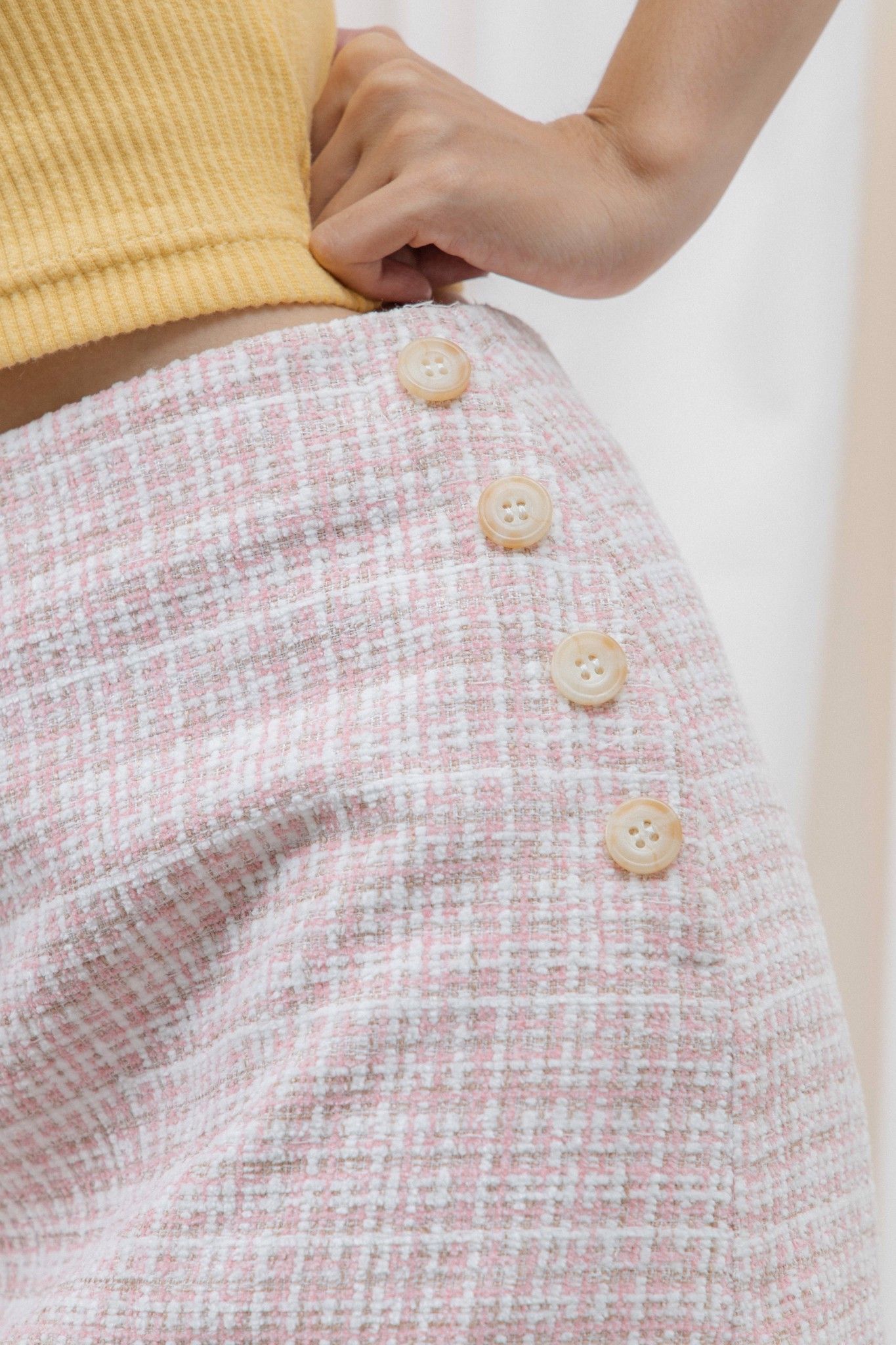 Pink Tweed Mini Skirt