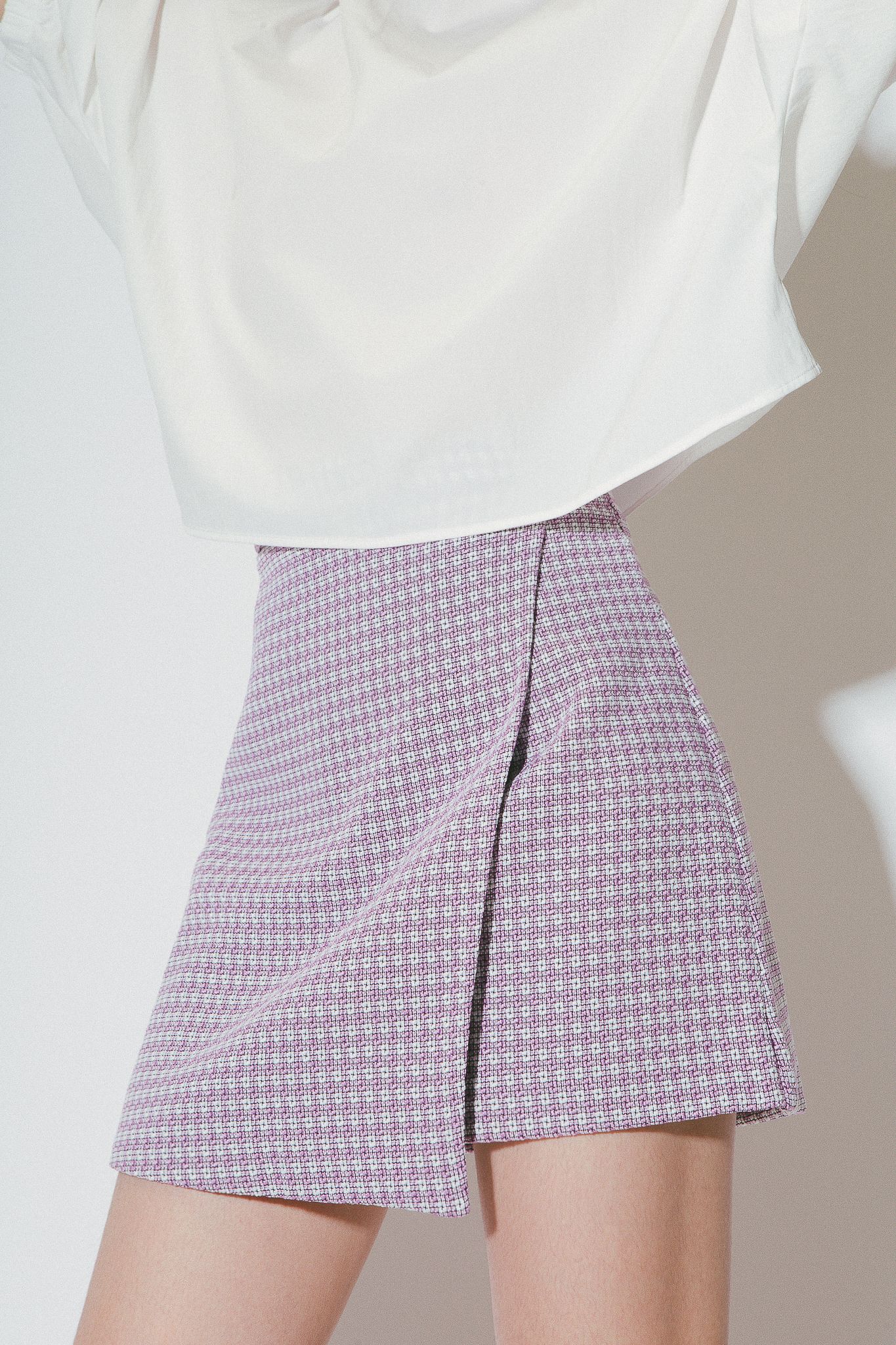 Purple Overlap Mini Skirt