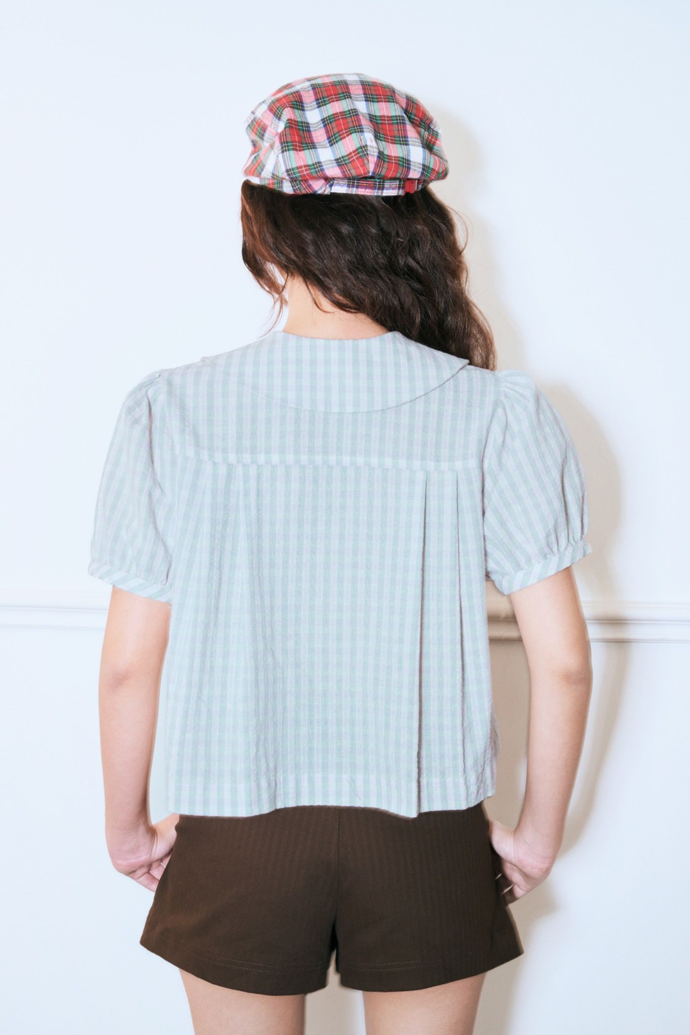Gingham Babydoll Top