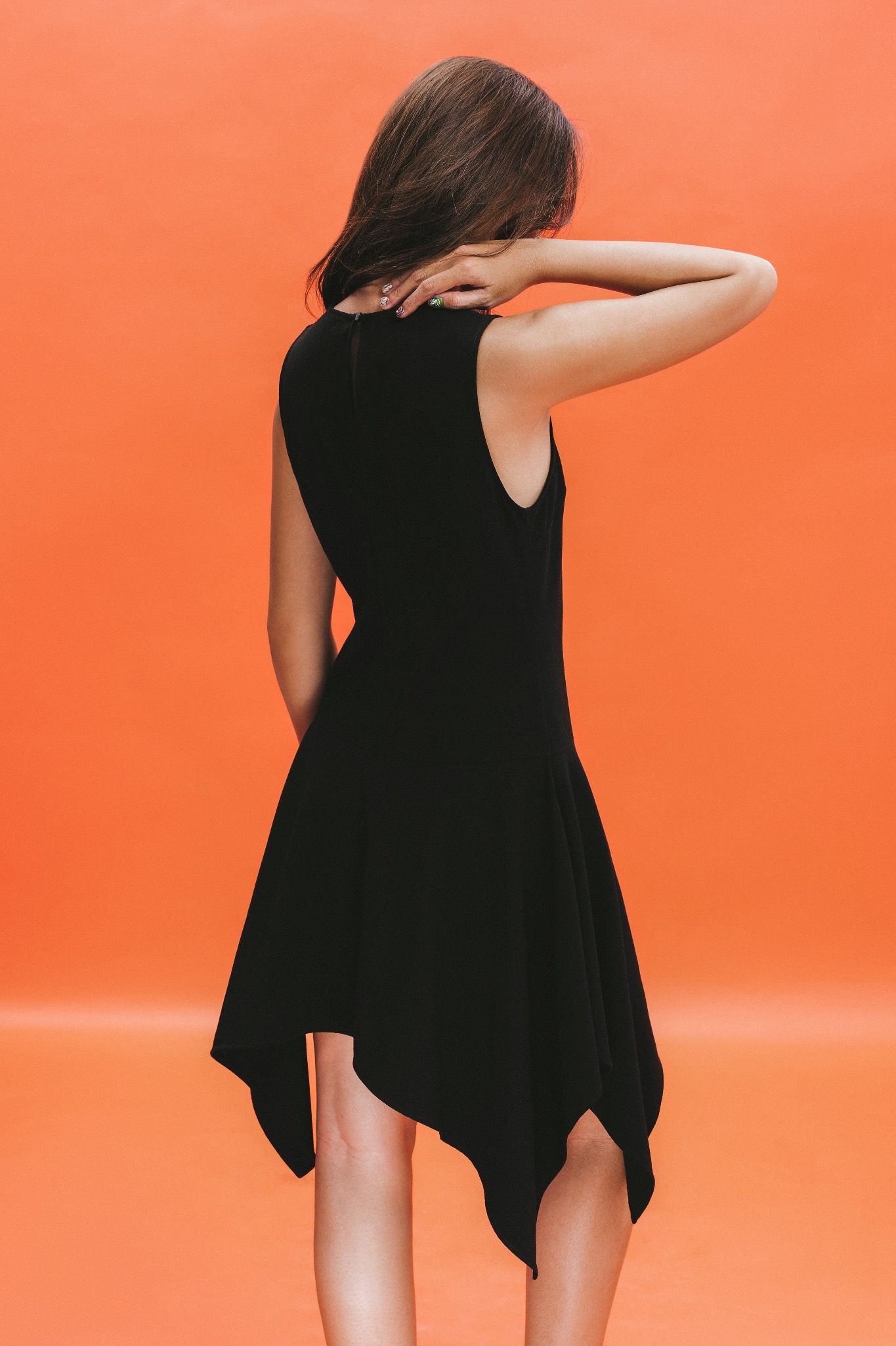 Black Handkerchief Mini Dress