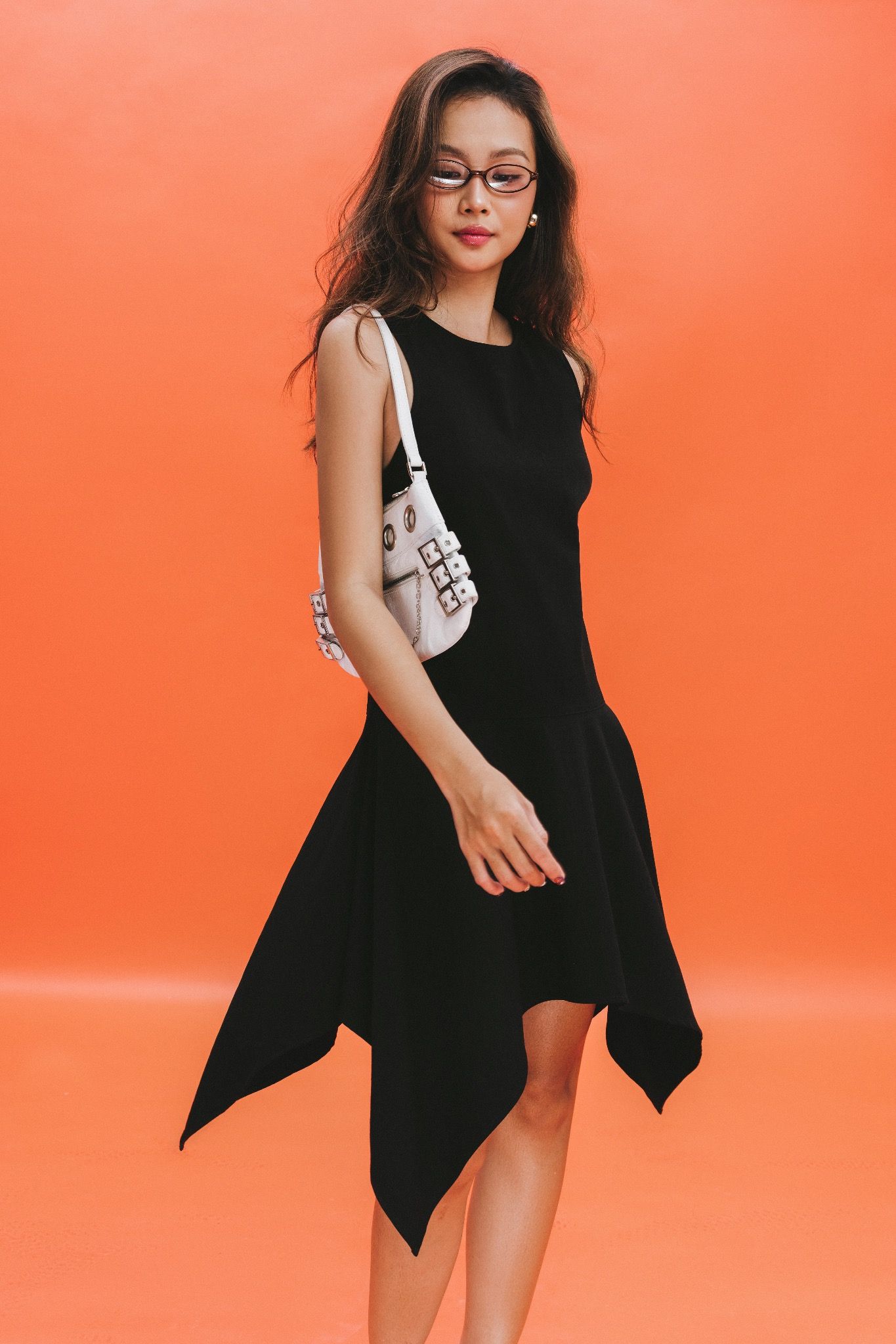 Black Handkerchief Mini Dress