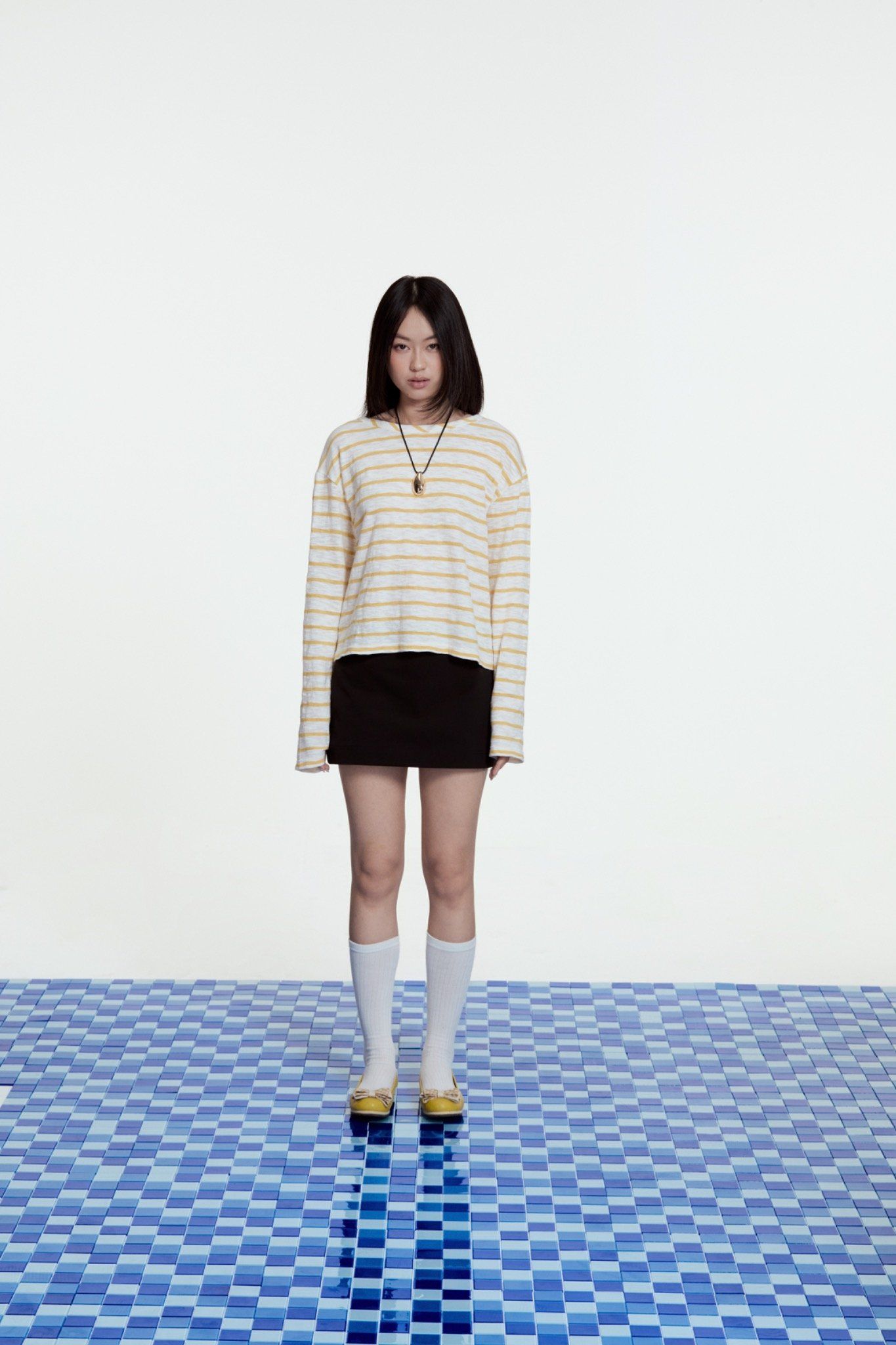 Striped Long Sleeve T-shirt - Yellow