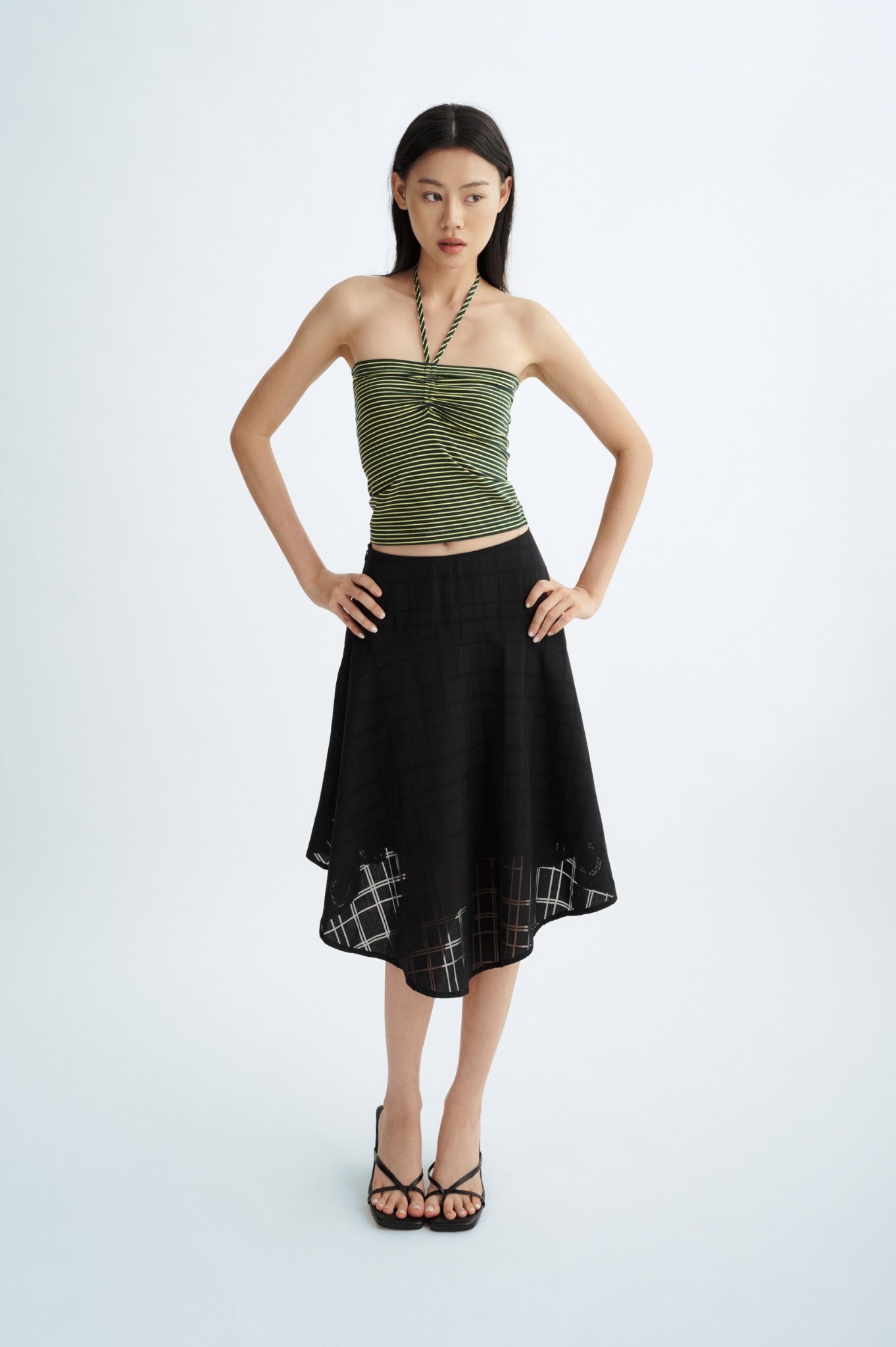 Tube Top With Beads - Striped