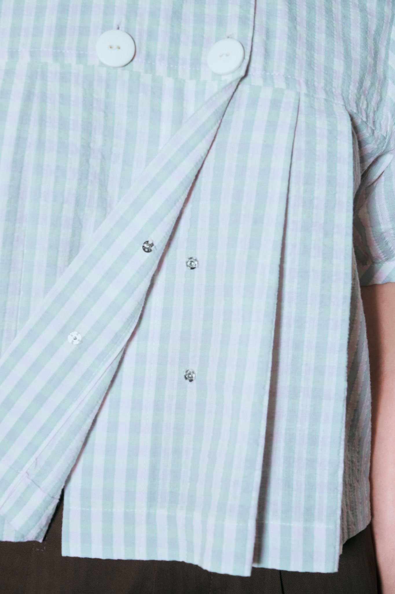 Gingham Babydoll Top