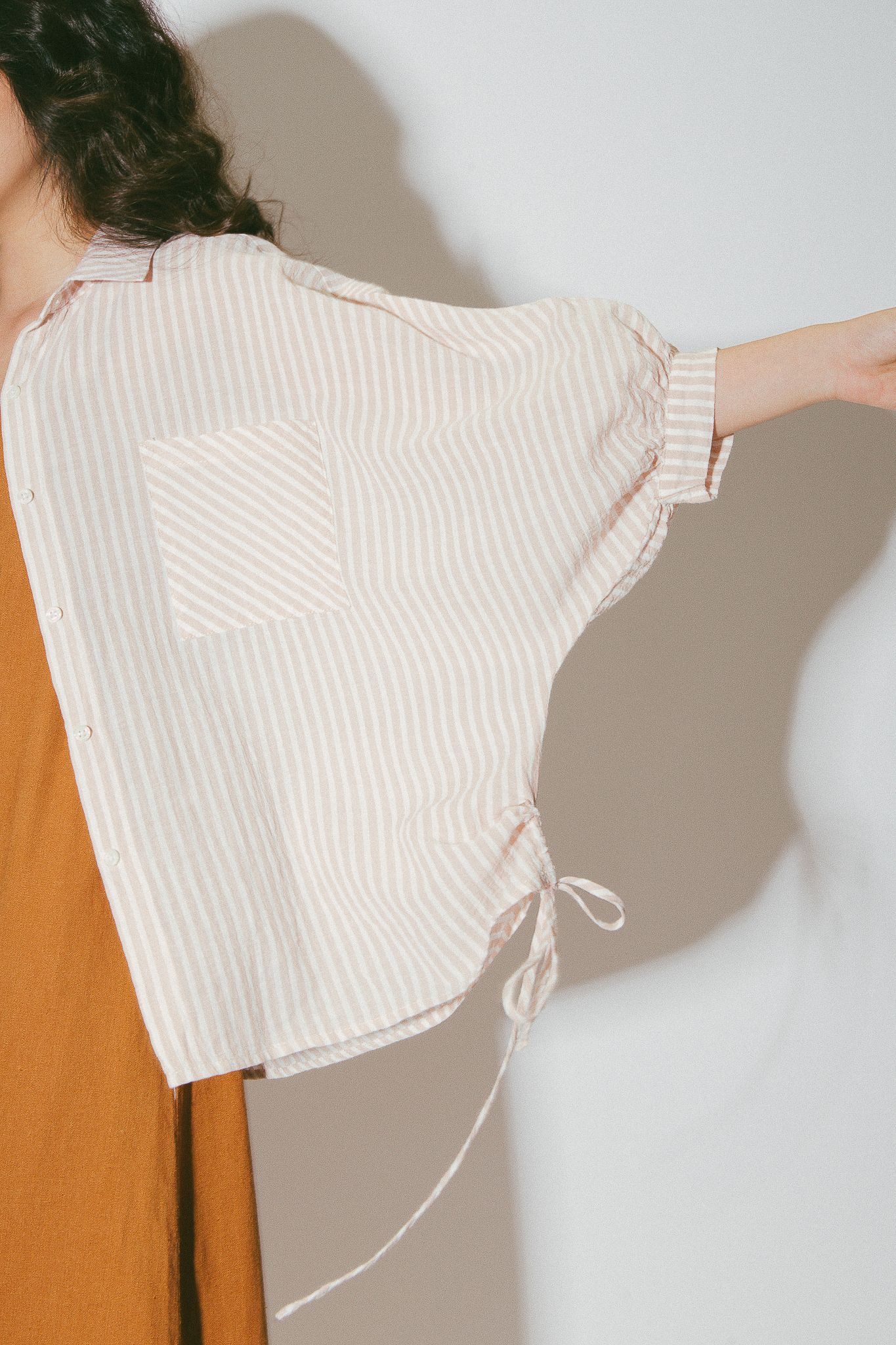Pink Batwing Sleeves Shirt
