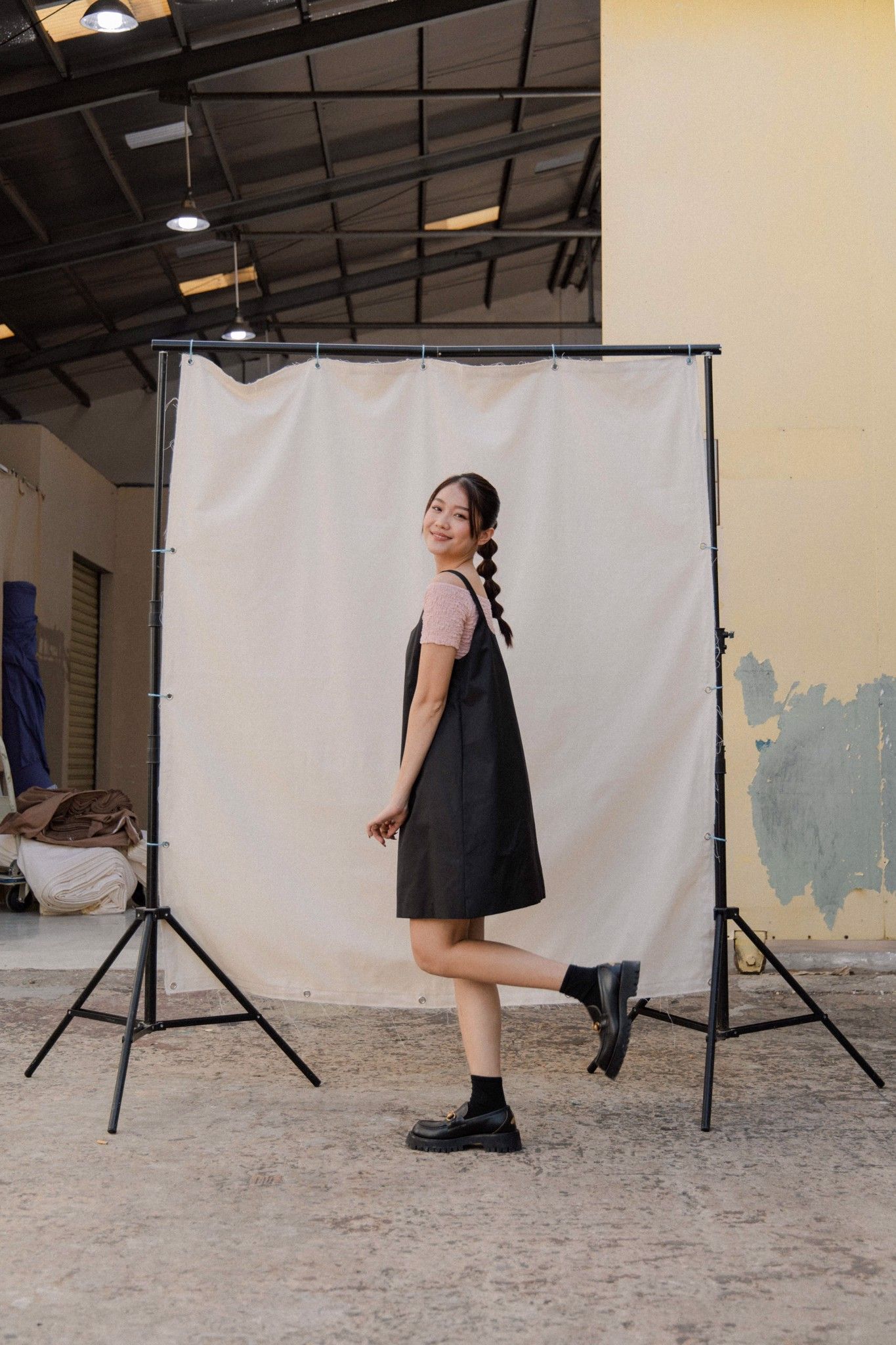 Black U-neck Mini Dress
