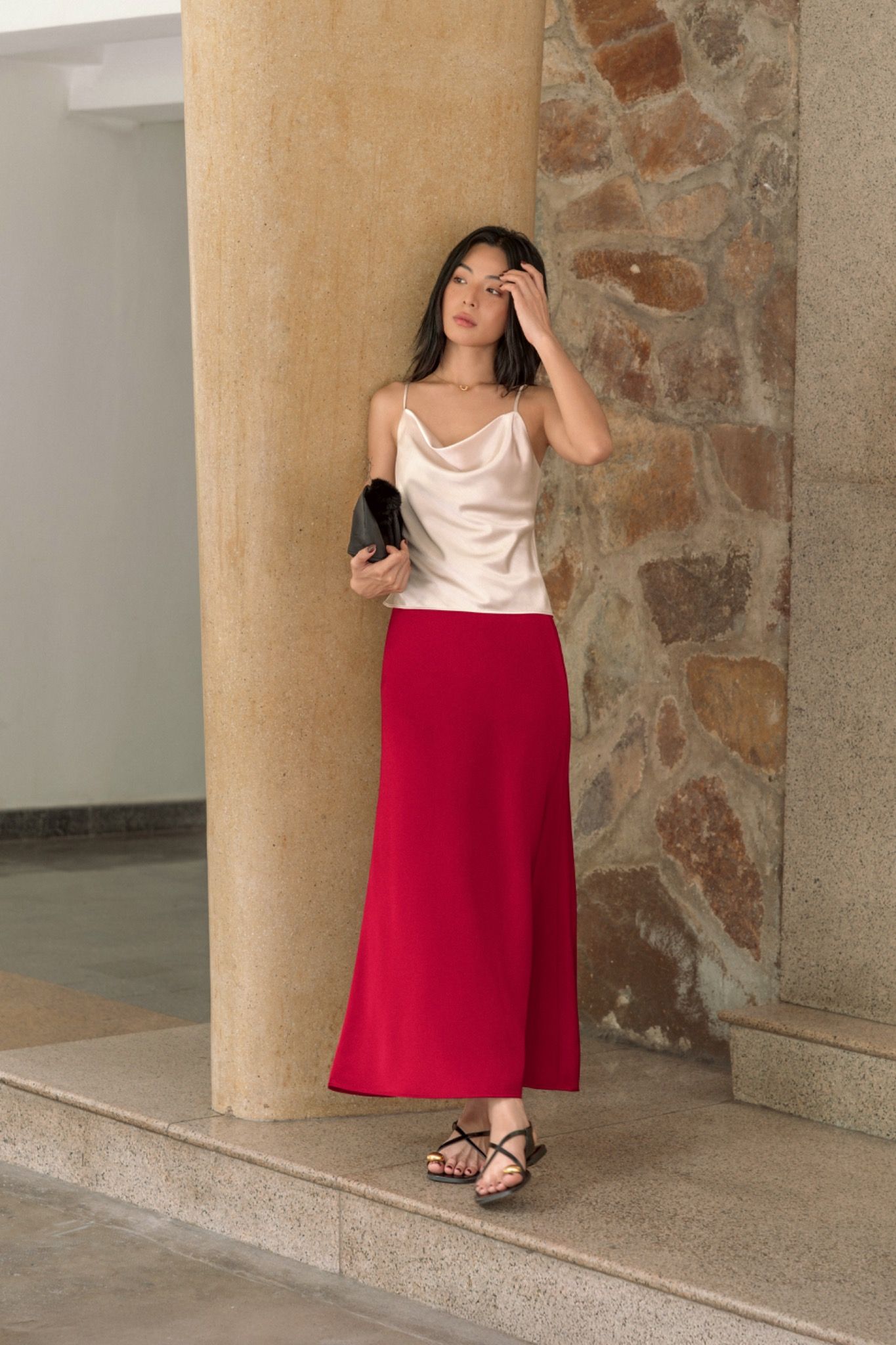 Silk Midi Skirt