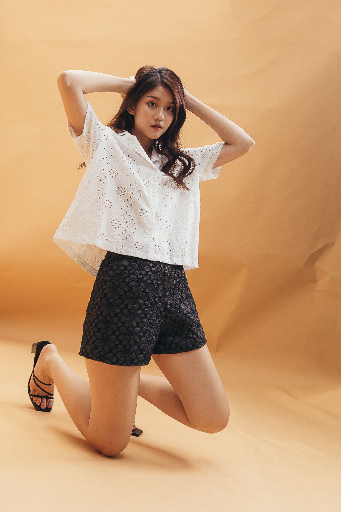 Black Jacquard Shorts