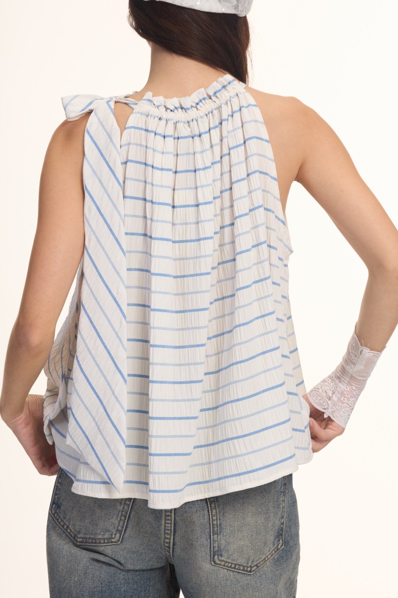 Striped Halter Neck Top
