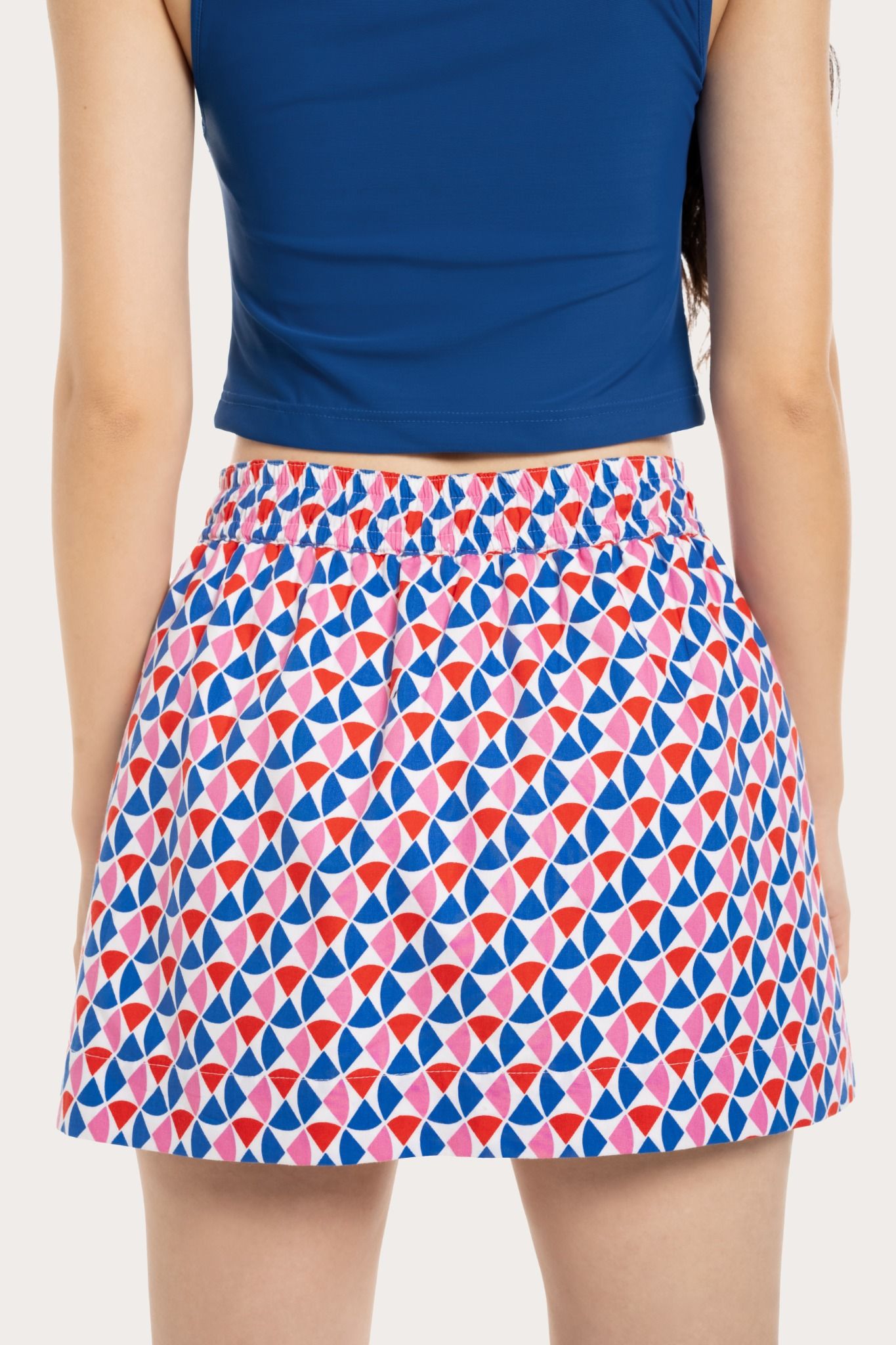  Multicolor Printed Elastic Band Mini Skirt 