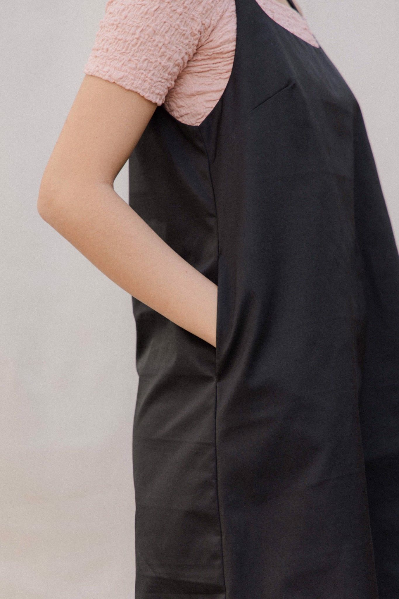 Black U-neck Mini Dress