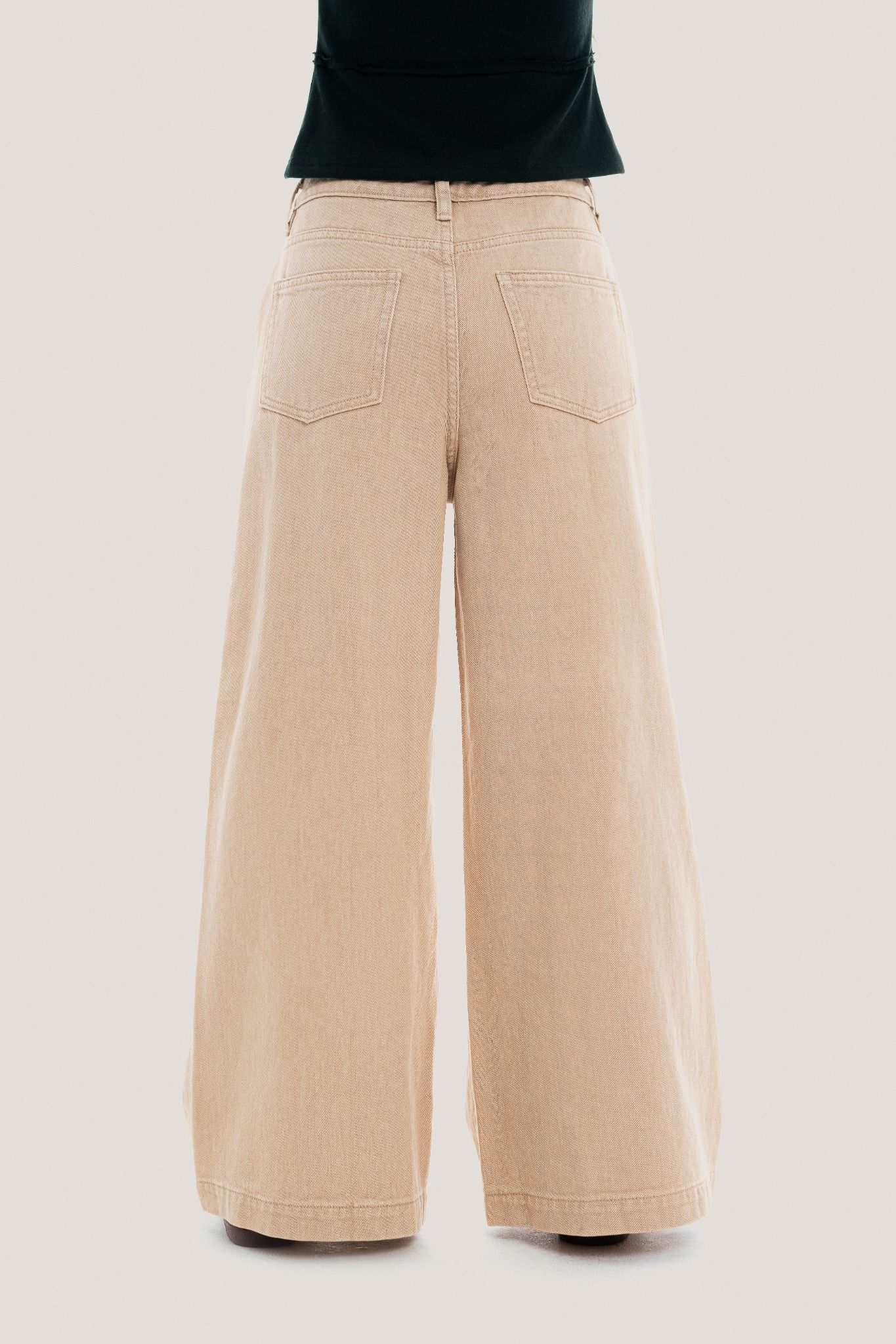  Beige Wide Leg Jeans 