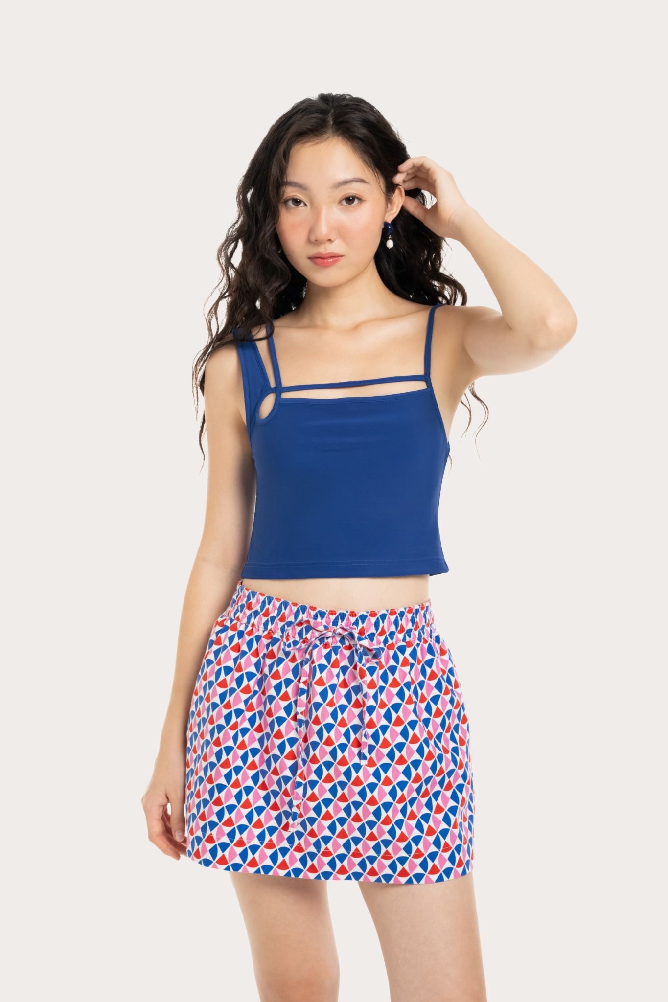  Multicolor Printed Elastic Band Mini Skirt 