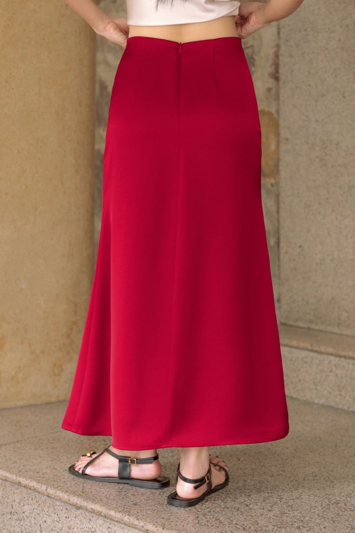 Silk Midi Skirt