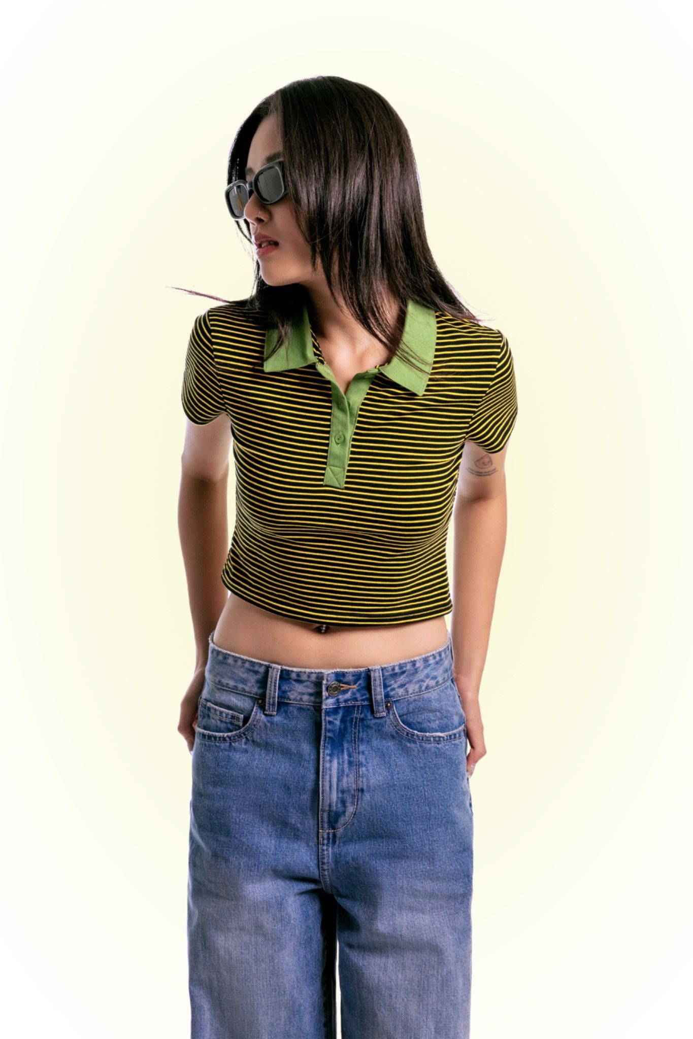 Crop Polo Neck Top