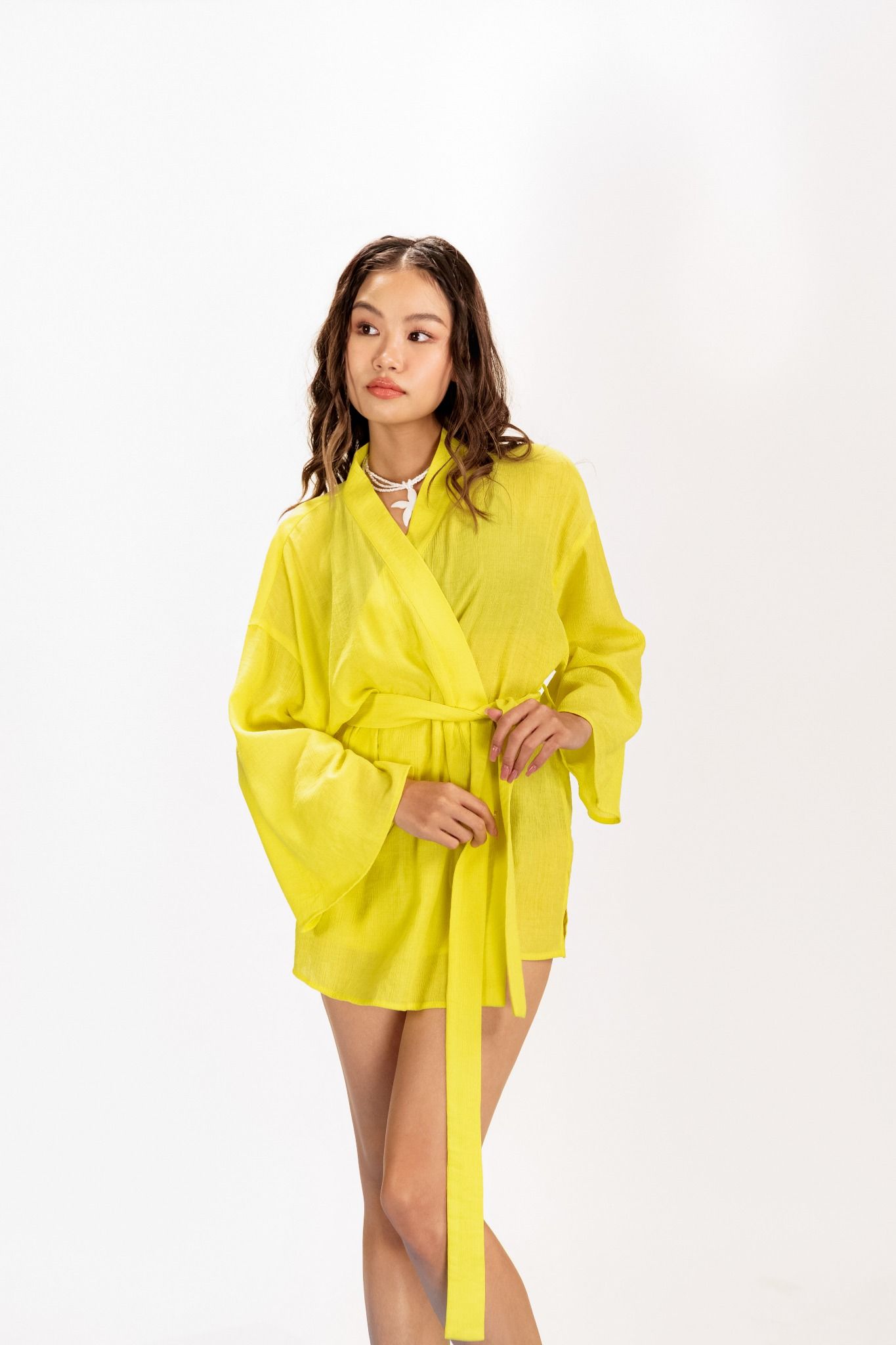  Lemon Yellow For Summer Kimono Top 