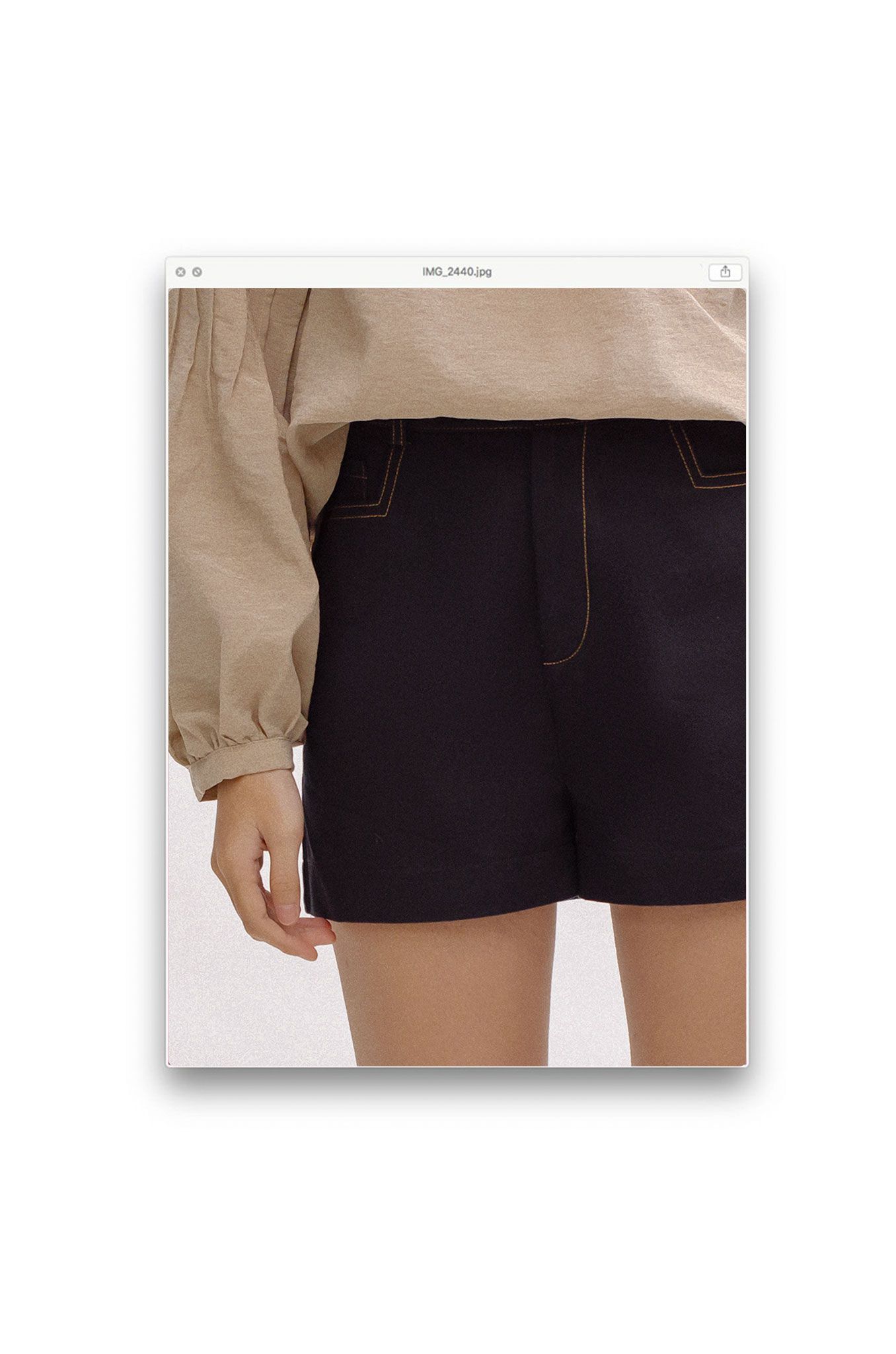Black Short With Brown Stitching
