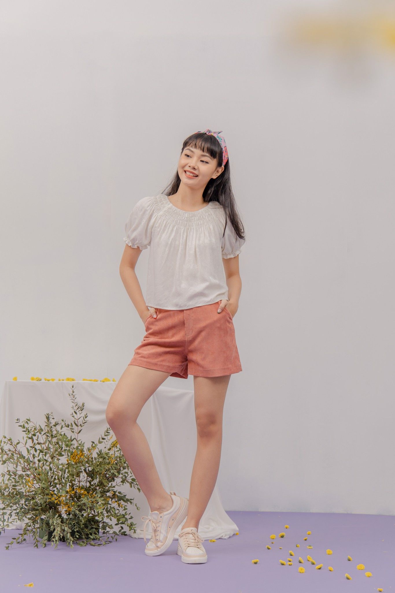 Pink Corduroy Shorts